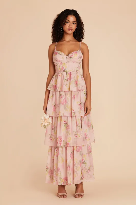 Lola Chiffon Dress - Vintage Pink Floral sold by Birdy Grey