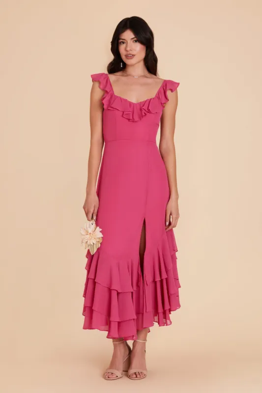 Ginny Chiffon Dress - Fuchsia sold by Birdy Grey