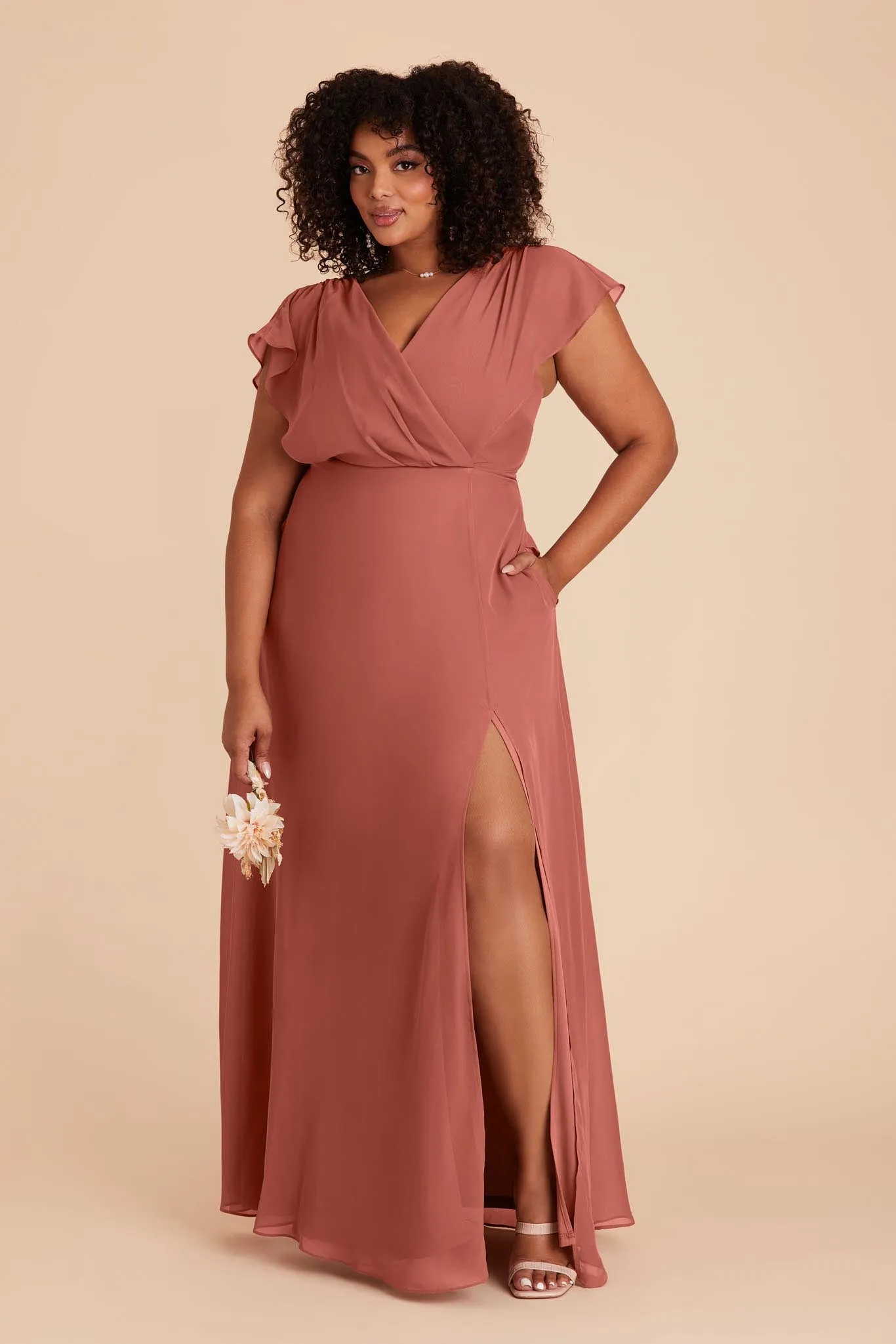 Violet Chiffon Dress - Desert Rose sold by Birdy Grey product image thumbnail 2