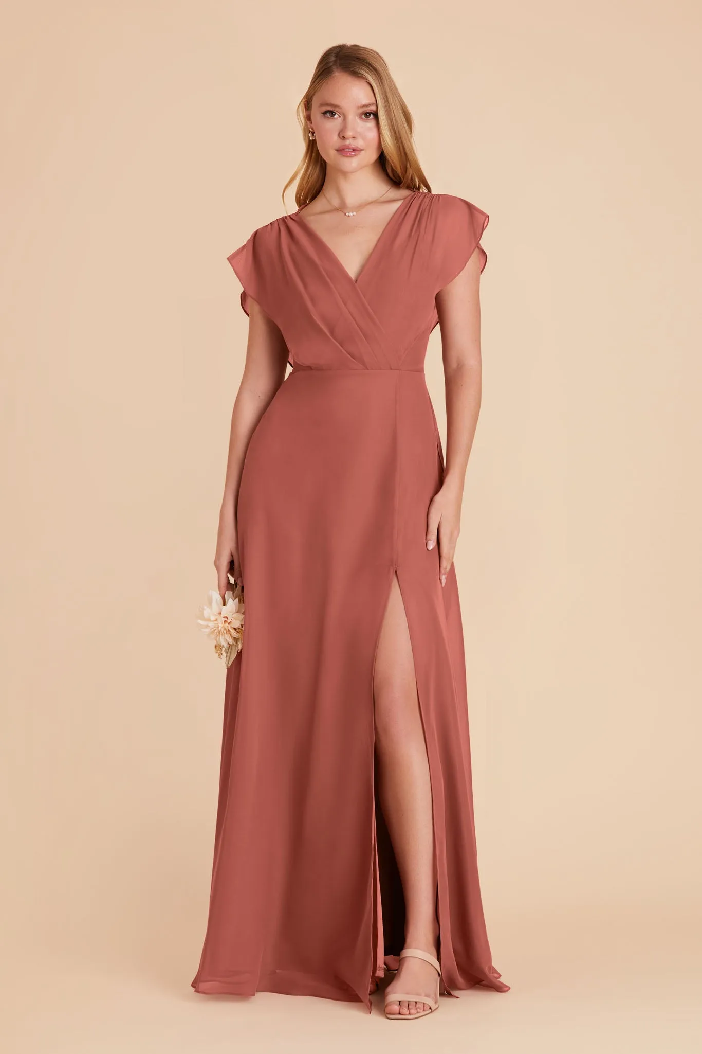 Violet Chiffon Dress - Desert Rose sold by Birdy Grey product image thumbnail 3