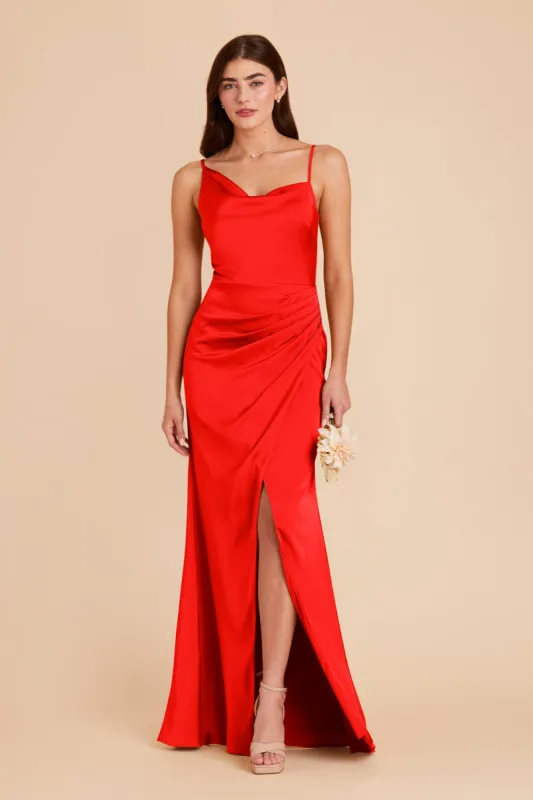 Jennifer Matte Satin Dress - Lipstick Red sold by Birdy Grey