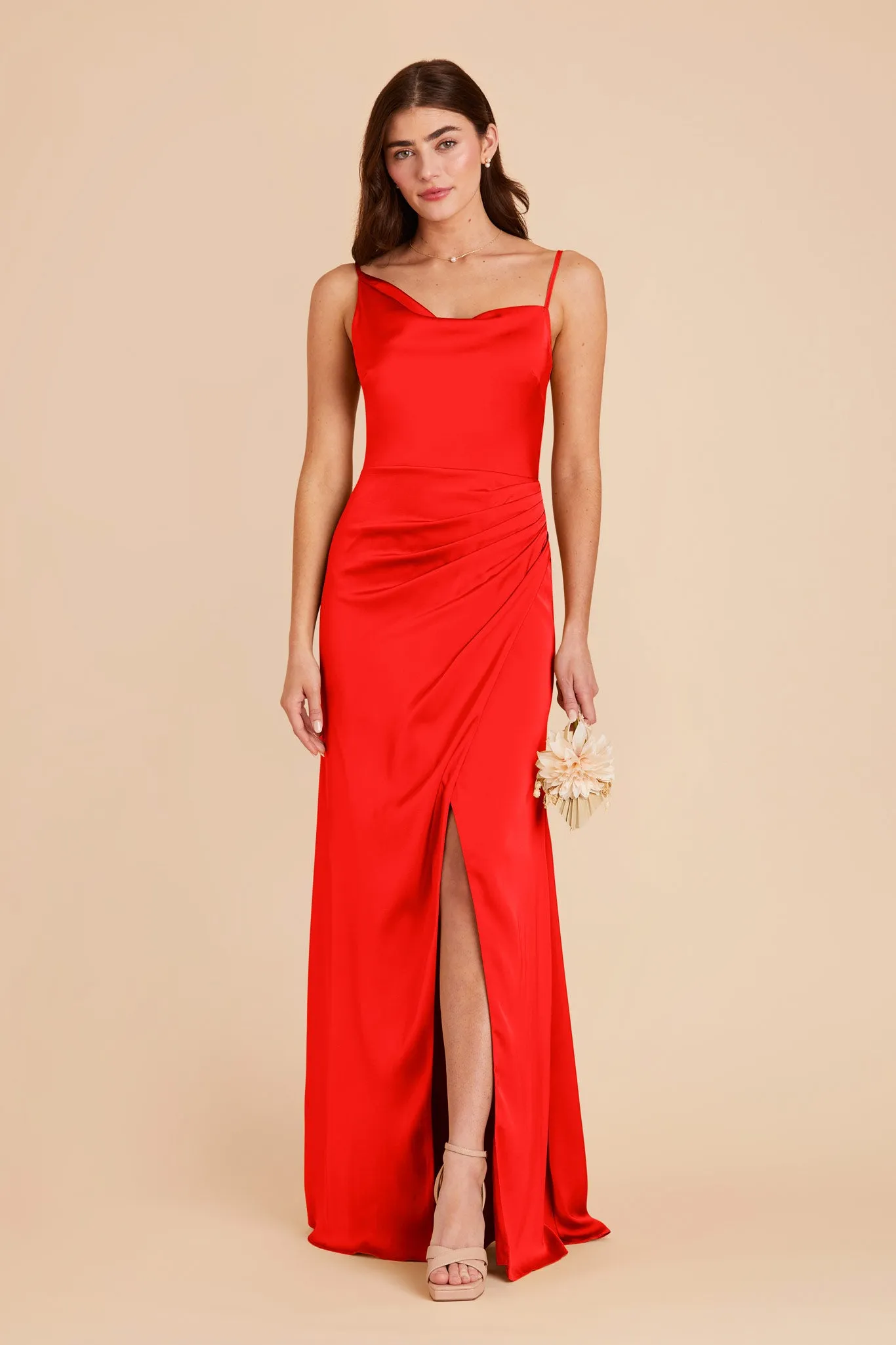 Jennifer Matte Satin Dress - Lipstick Red sold by Birdy Grey product image thumbnail 3