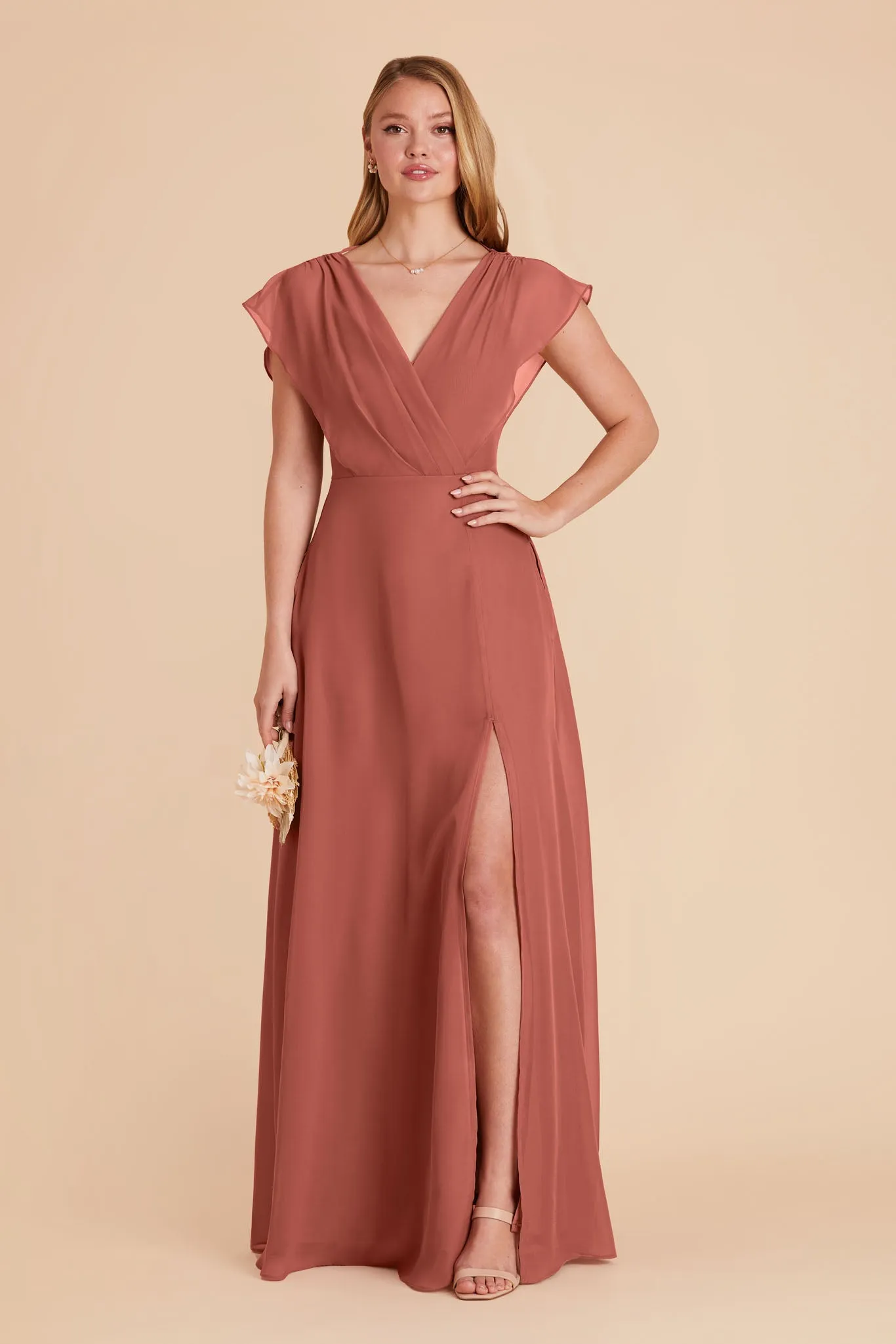 Violet Chiffon Dress - Desert Rose sold by Birdy Grey