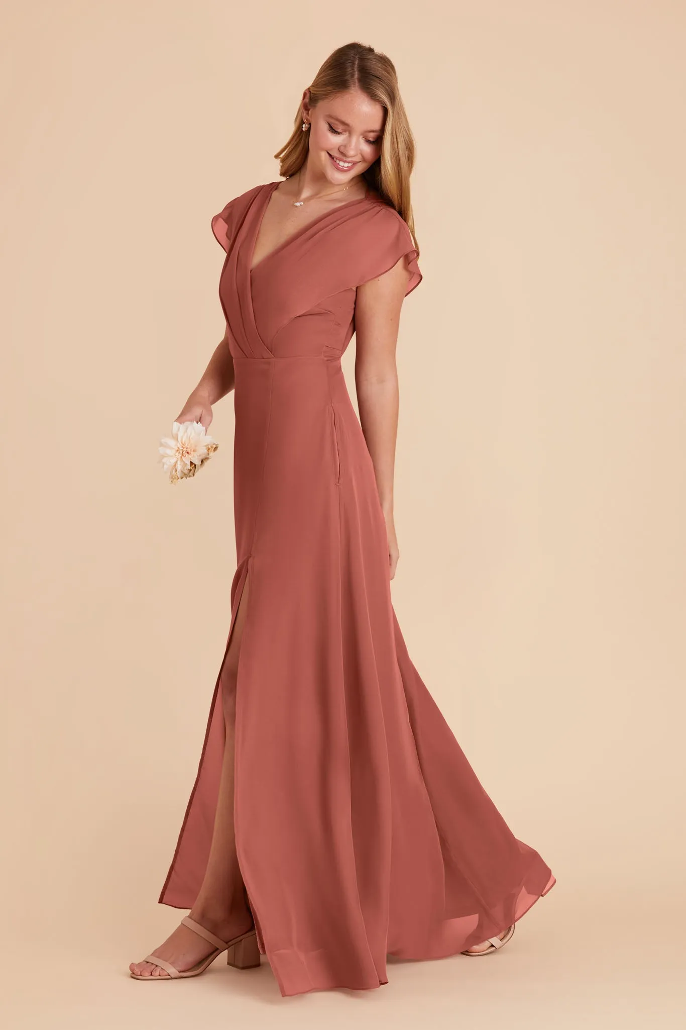 Violet Chiffon Dress - Desert Rose sold by Birdy Grey product image thumbnail 4