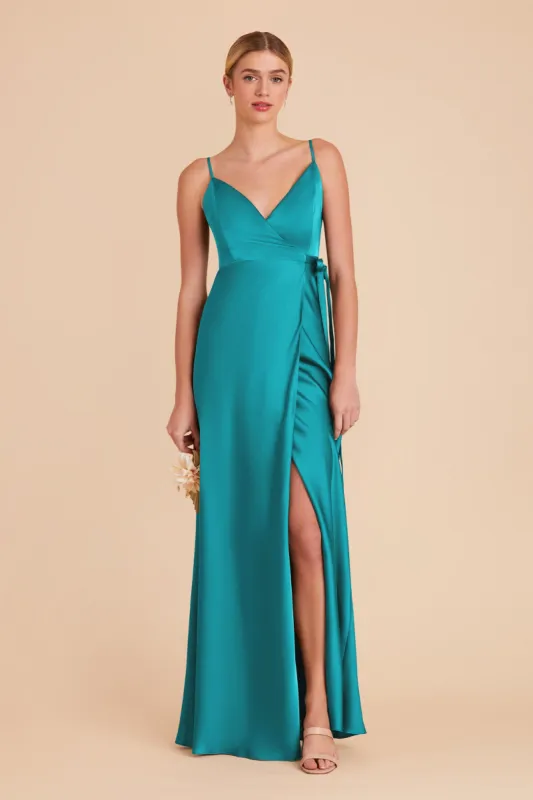 Cindy Matte Satin Dress - Teal sold by Birdy Grey