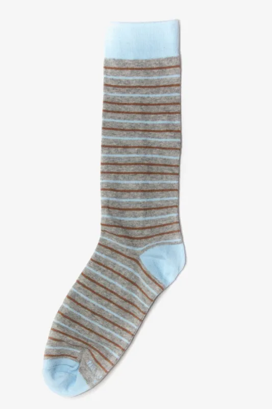 Striped Groomsmen Socks By No Cold Feet - Light Blue sold by Birdy Grey