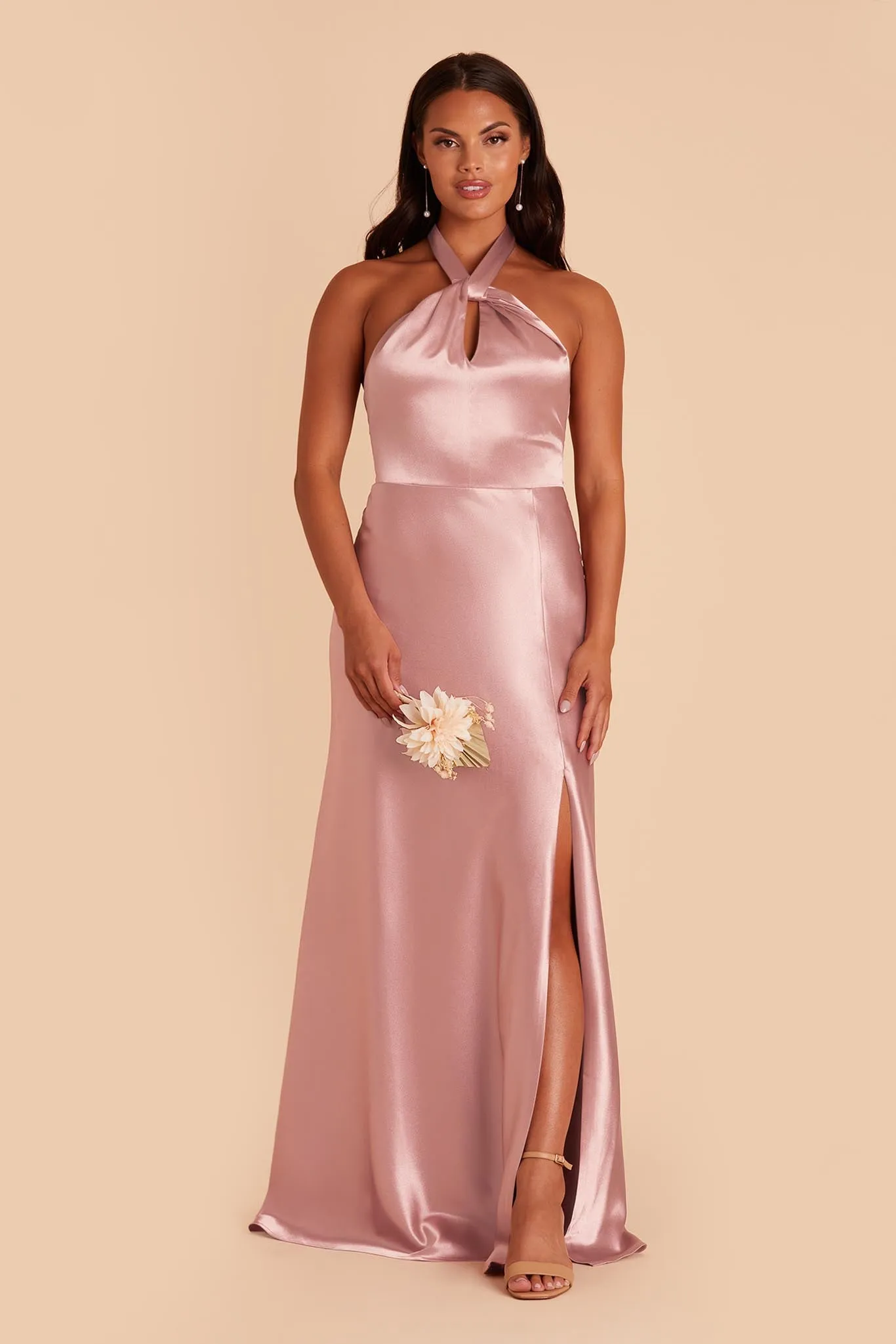 Monica Shiny Satin Dress - English Rose sold by Birdy Grey product image thumbnail 5