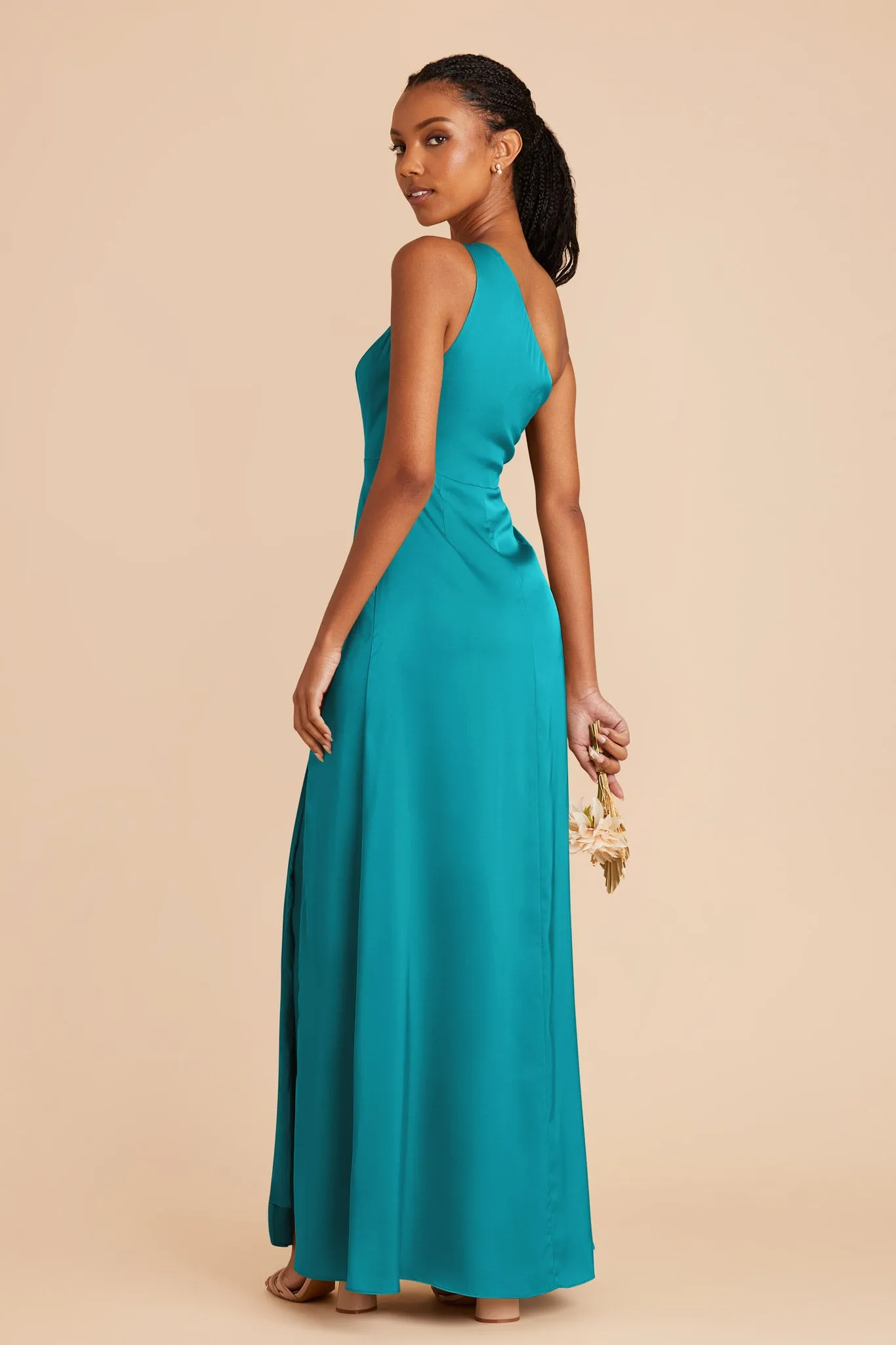 Kira Matte Satin Dress - Teal sold by Birdy Grey product image thumbnail 4