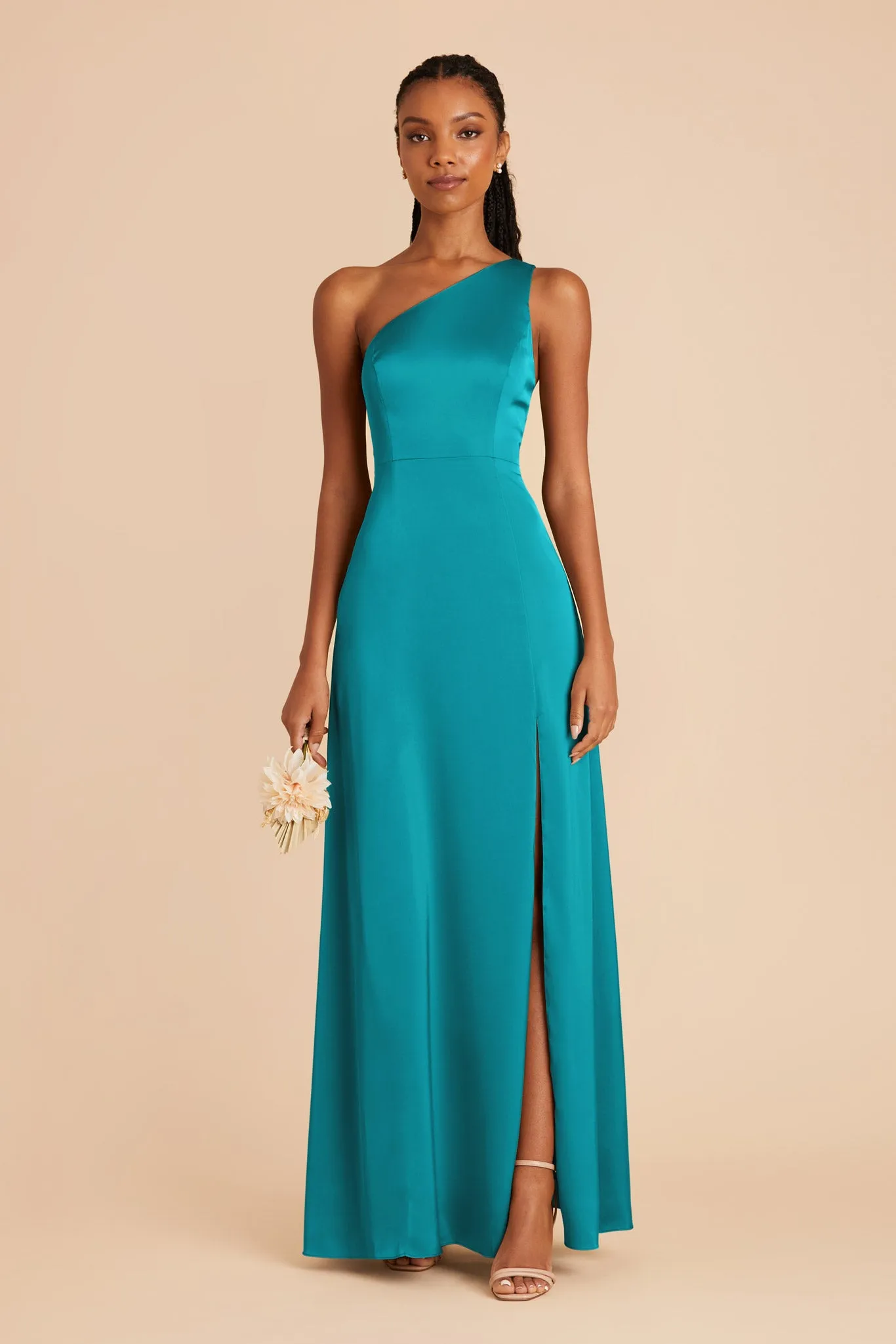 Kira Matte Satin Dress - Teal sold by Birdy Grey