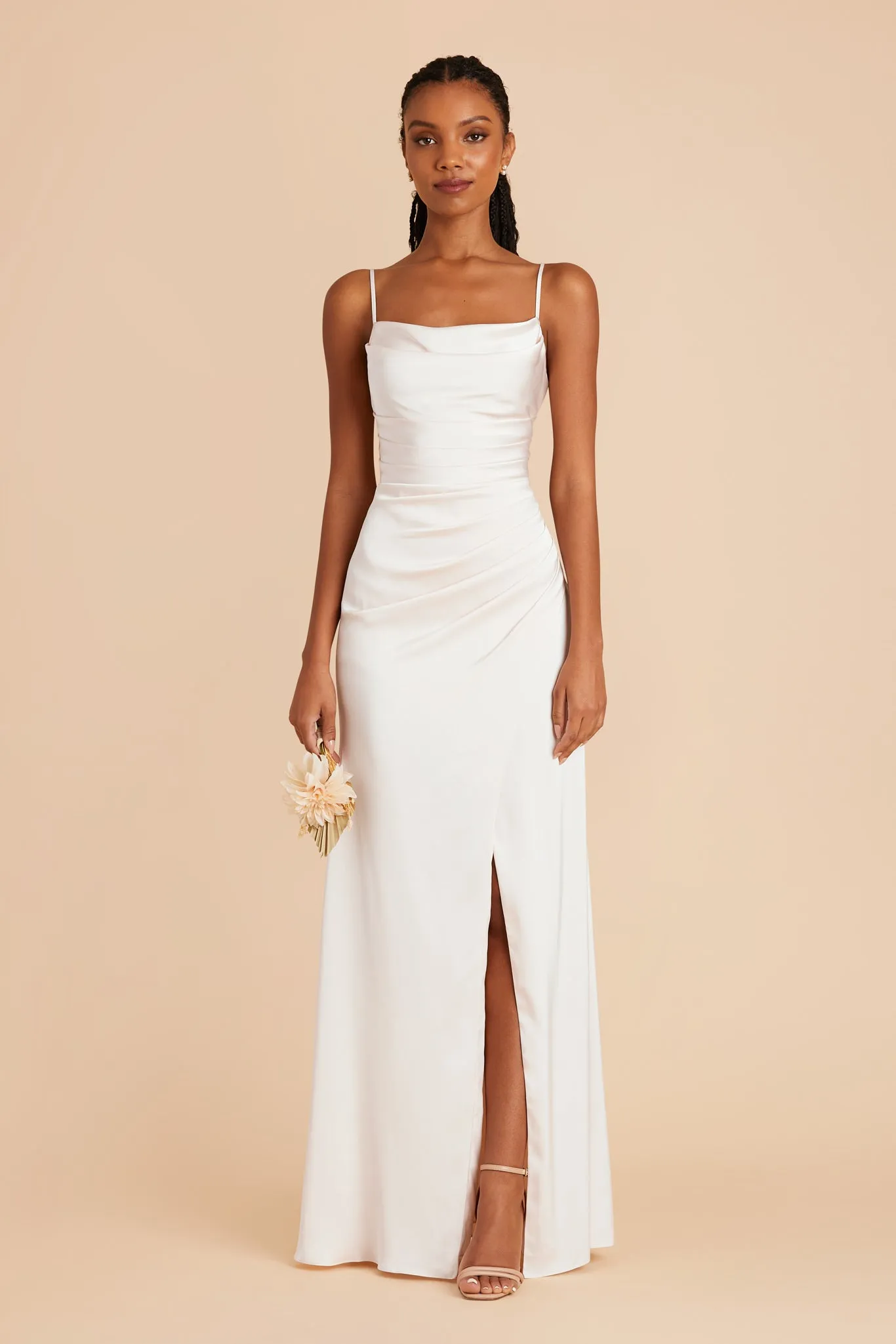 Lydia Matte Satin Dress - White sold by Birdy Grey product image thumbnail 3