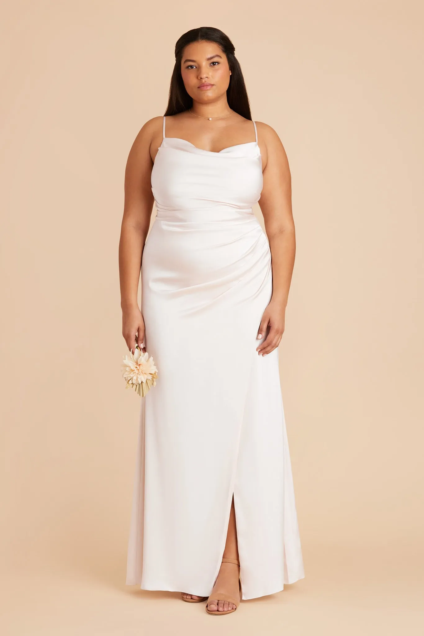 Lydia Matte Satin Dress - White sold by Birdy Grey product image thumbnail 5
