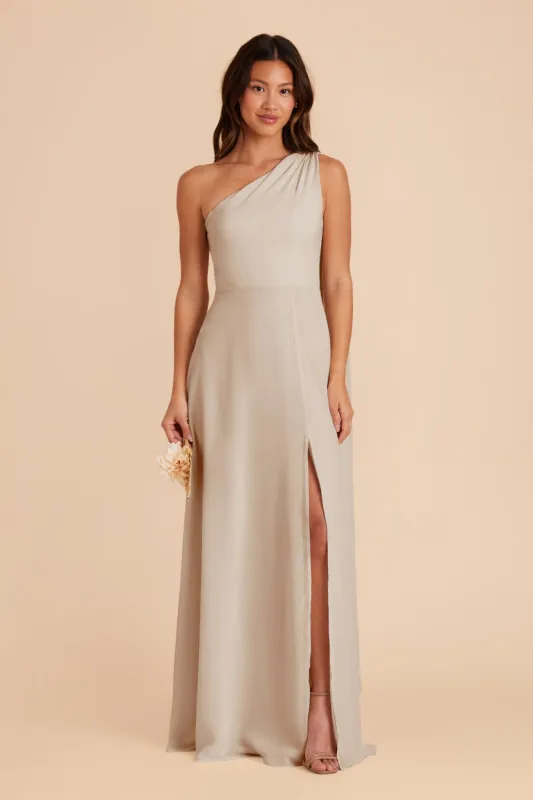 Melissa Chiffon Dress - Neutral Champagne sold by Birdy Grey