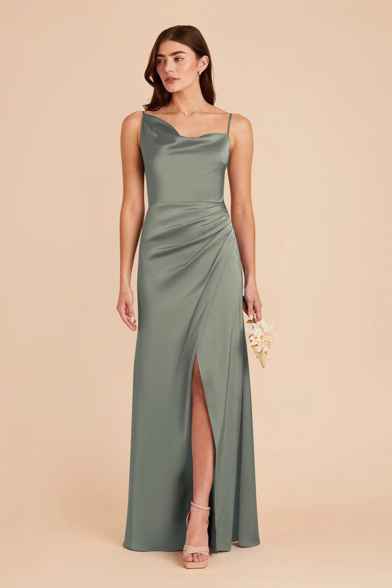 Jennifer Matte Satin Dress - Sea Glass sold by Birdy Grey product image thumbnail 3