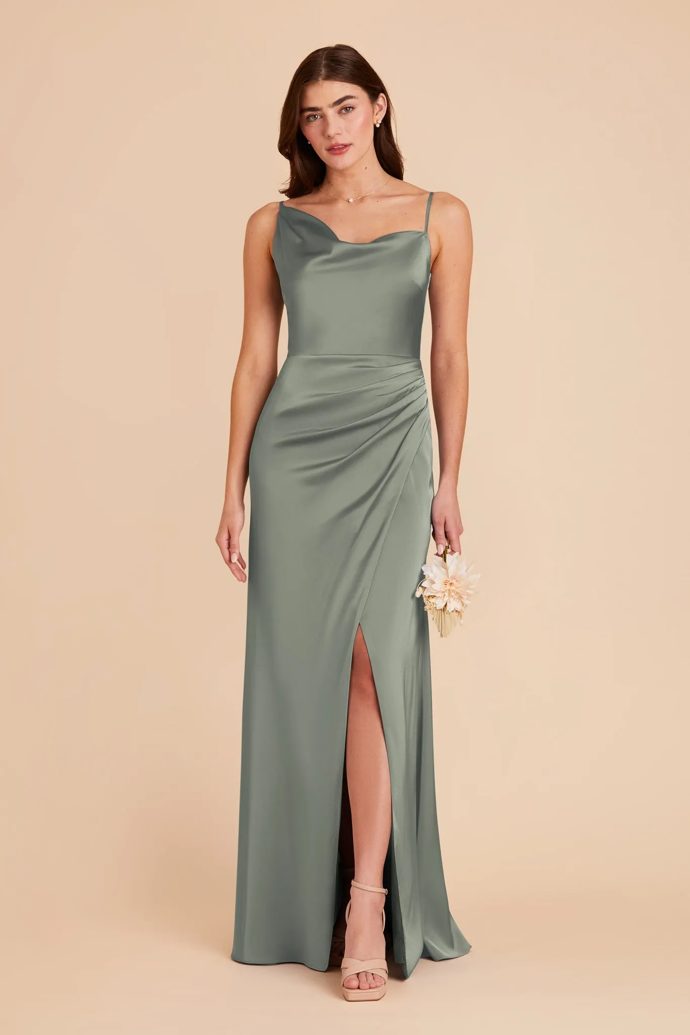 Jennifer Matte Satin Dress - Sea Glass sold by Birdy Grey product image thumbnail 4