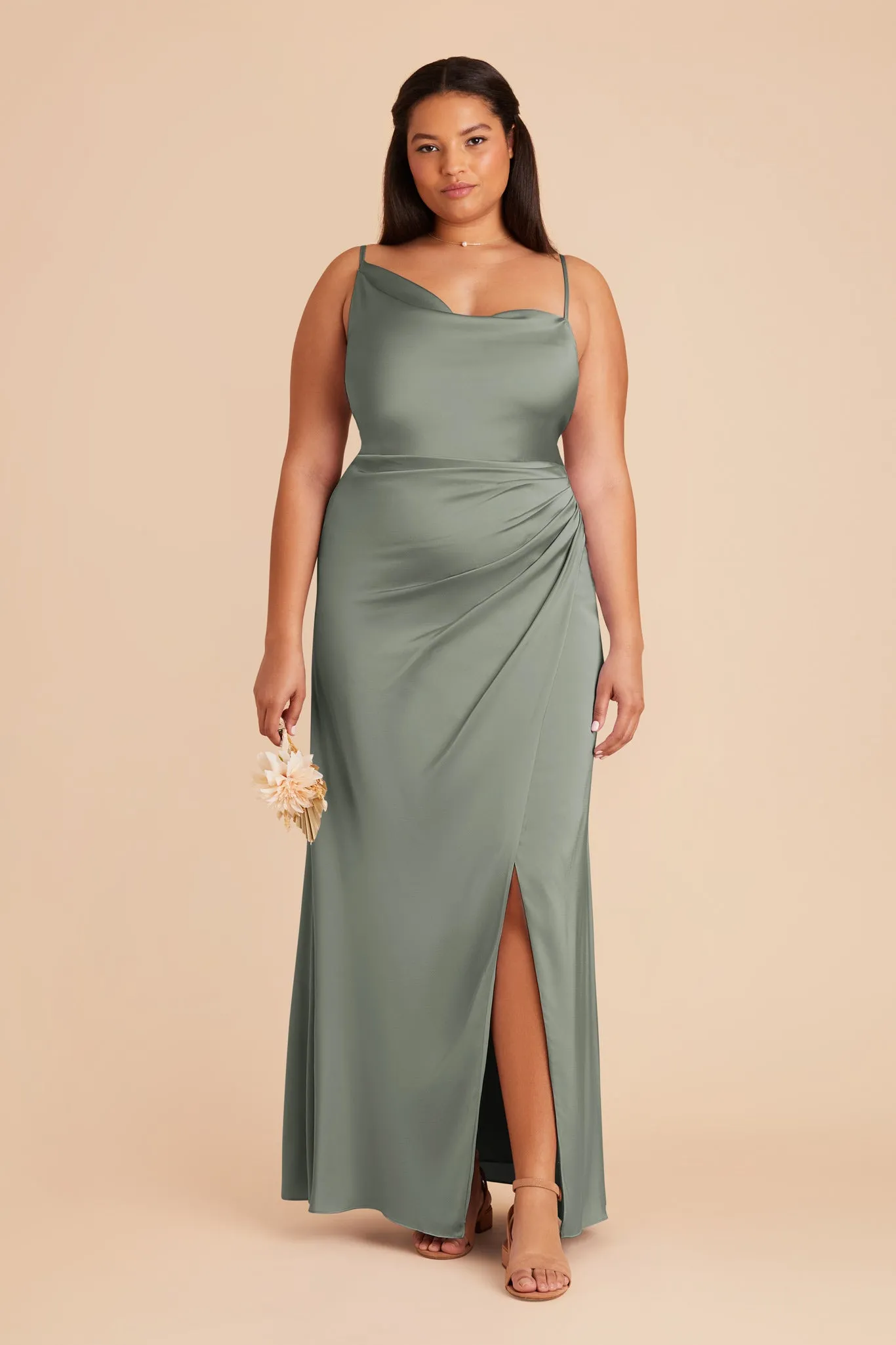 Jennifer Matte Satin Dress - Sea Glass sold by Birdy Grey product image thumbnail 2