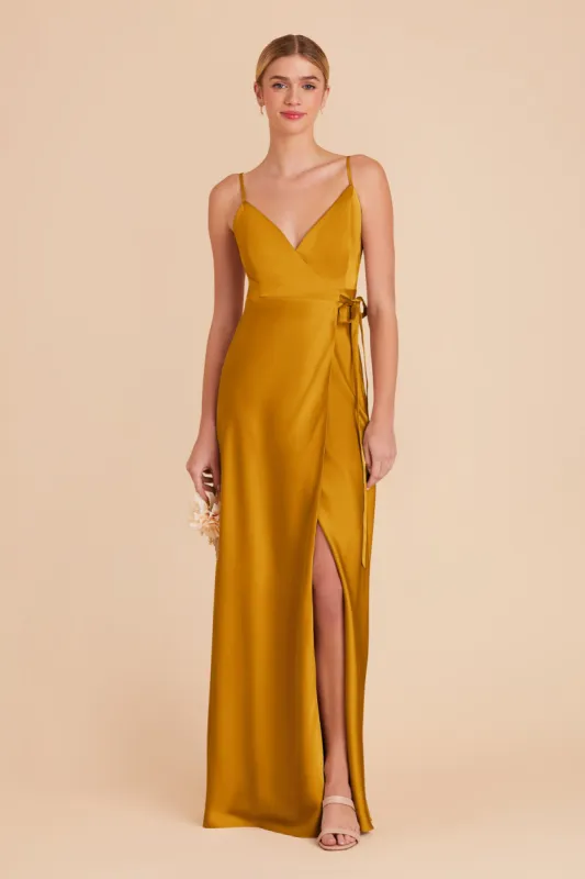 Cindy Matte Satin Dress - Butterscotch sold by Birdy Grey