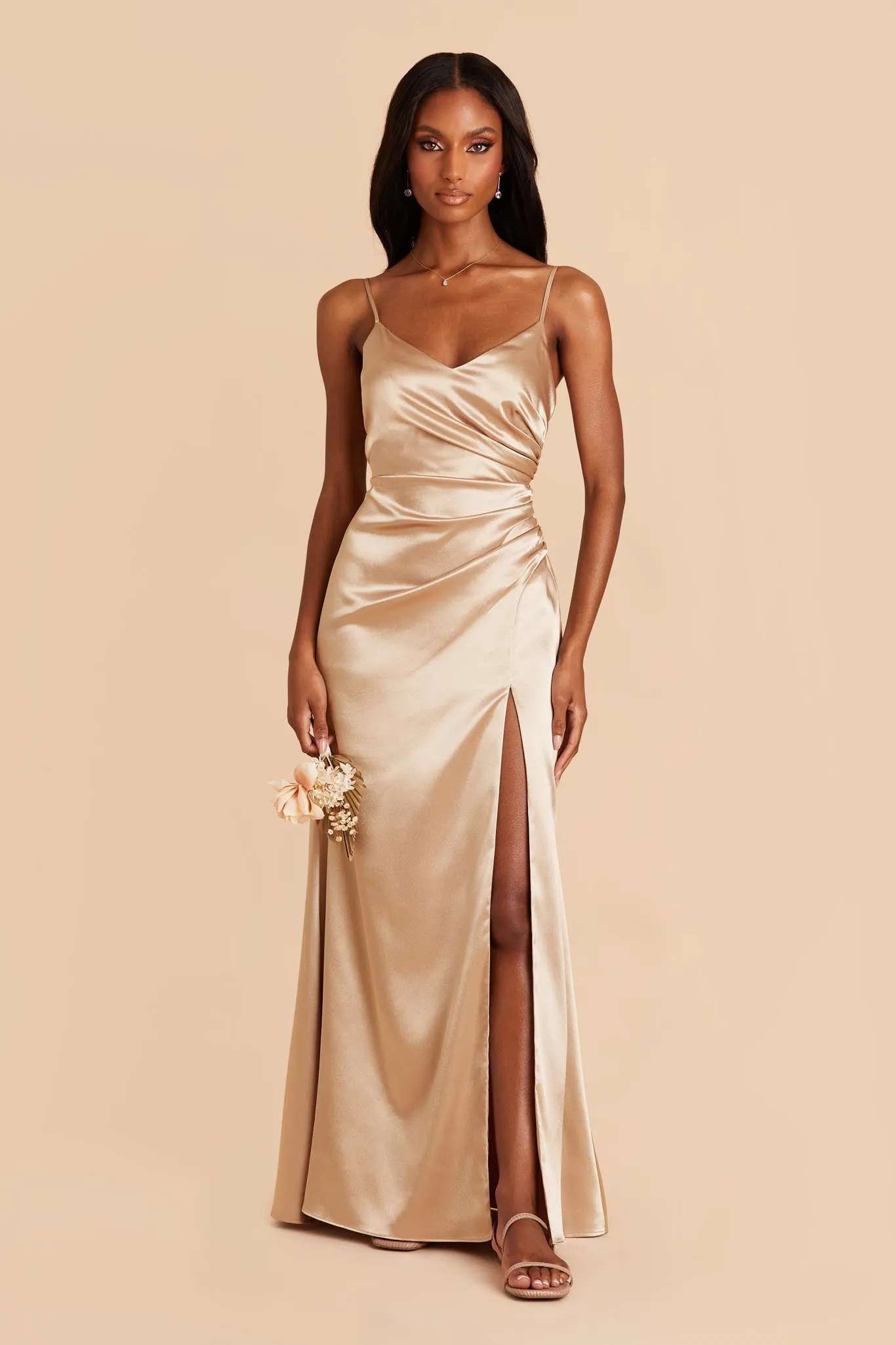 Catherine Shiny Satin Dress - Gold sold by Birdy Grey product image thumbnail 3