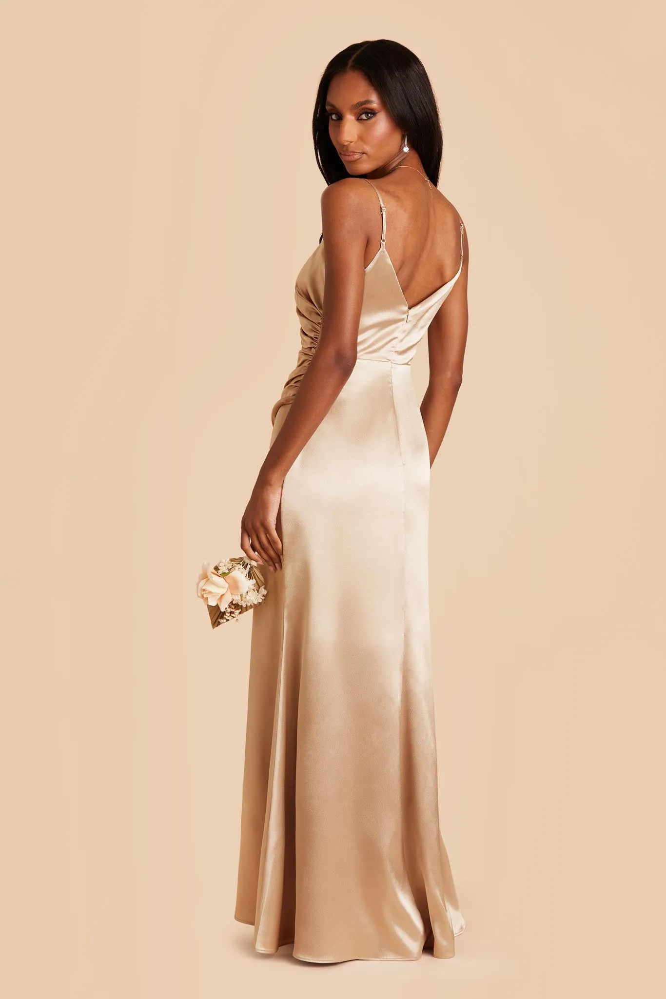 Catherine Shiny Satin Dress - Gold sold by Birdy Grey product image thumbnail 5