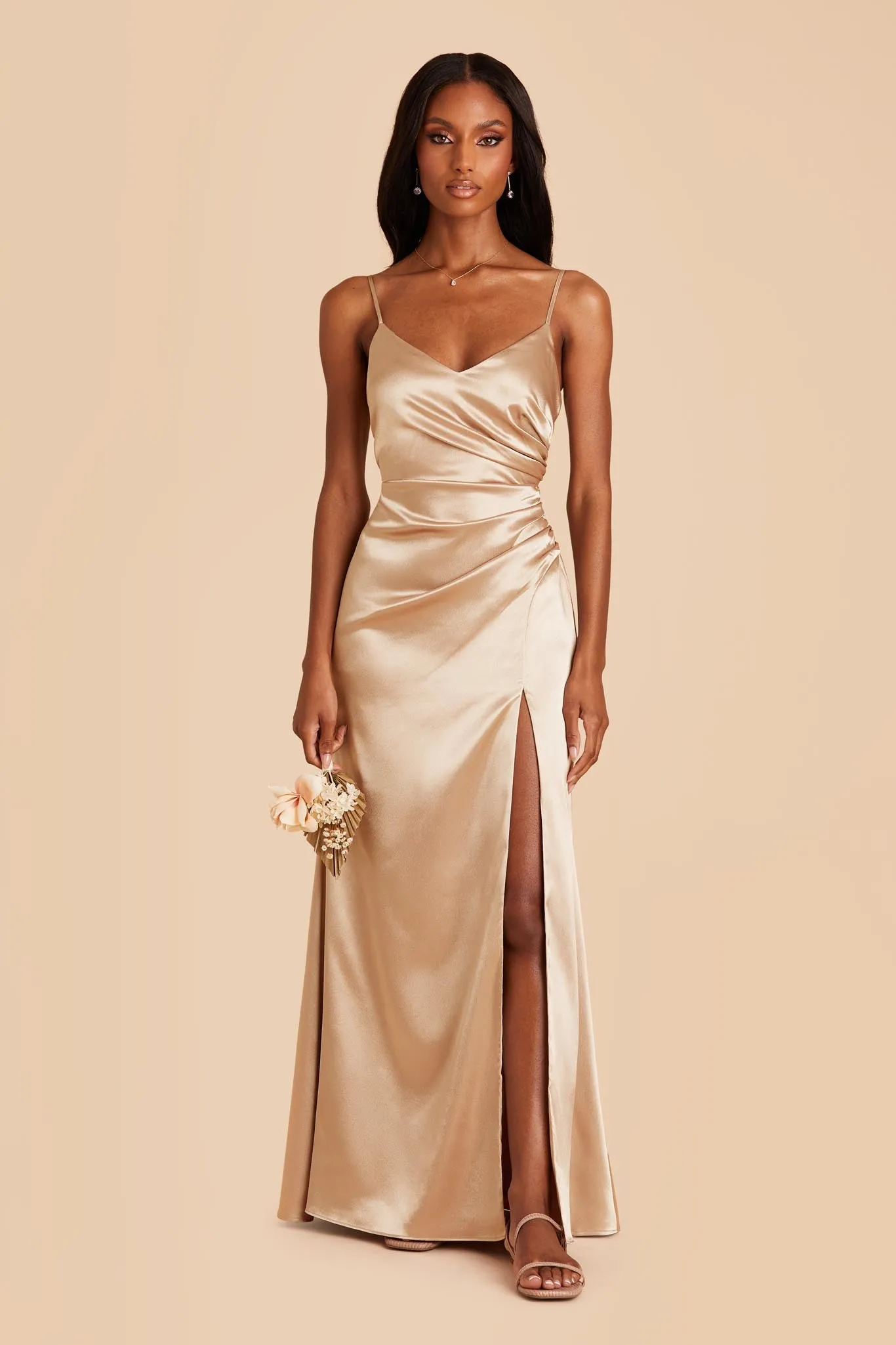 Catherine Shiny Satin Dress - Gold sold by Birdy Grey product image thumbnail 4