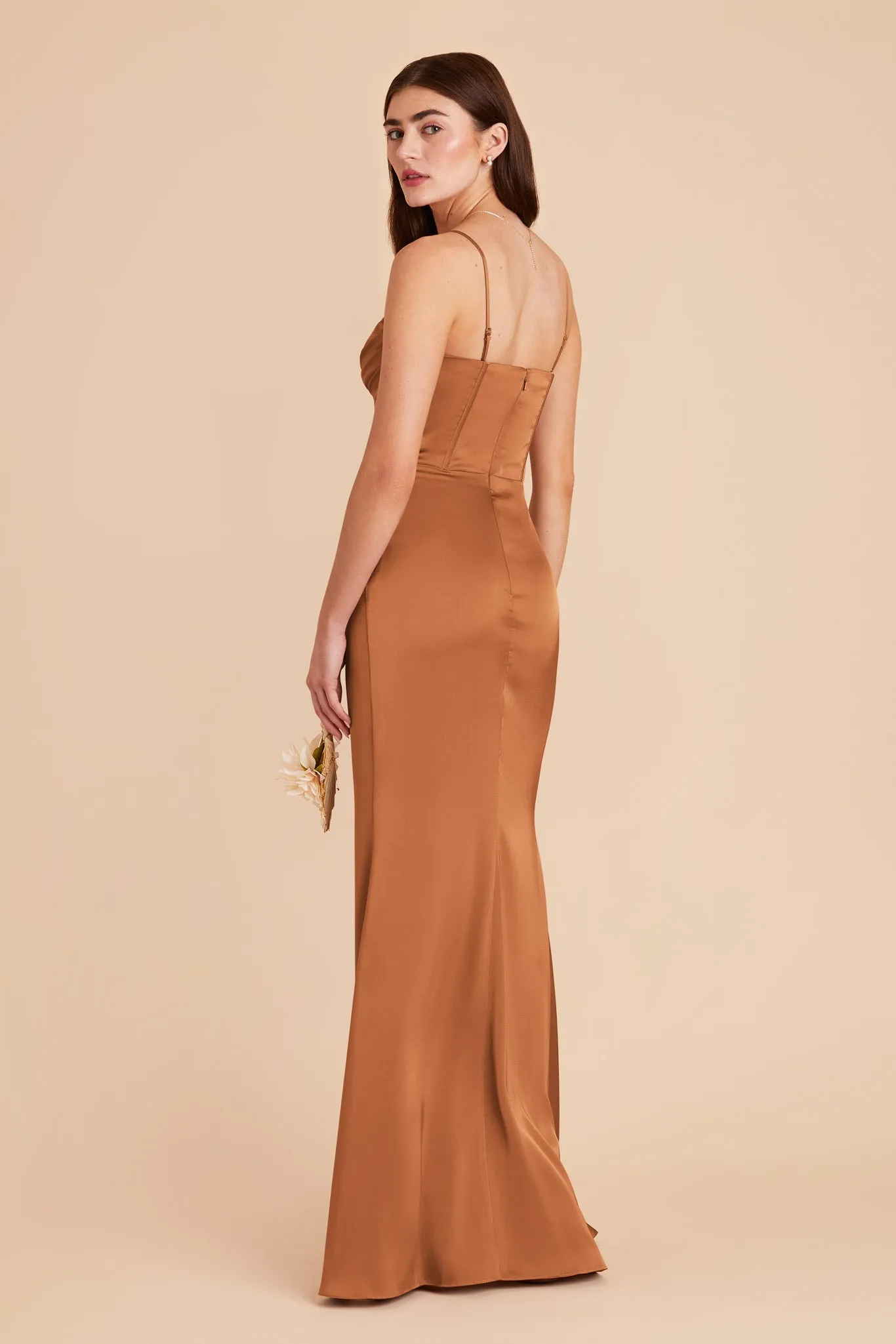 Carrie Matte Satin Dress - Rust sold by Birdy Grey product image thumbnail 5