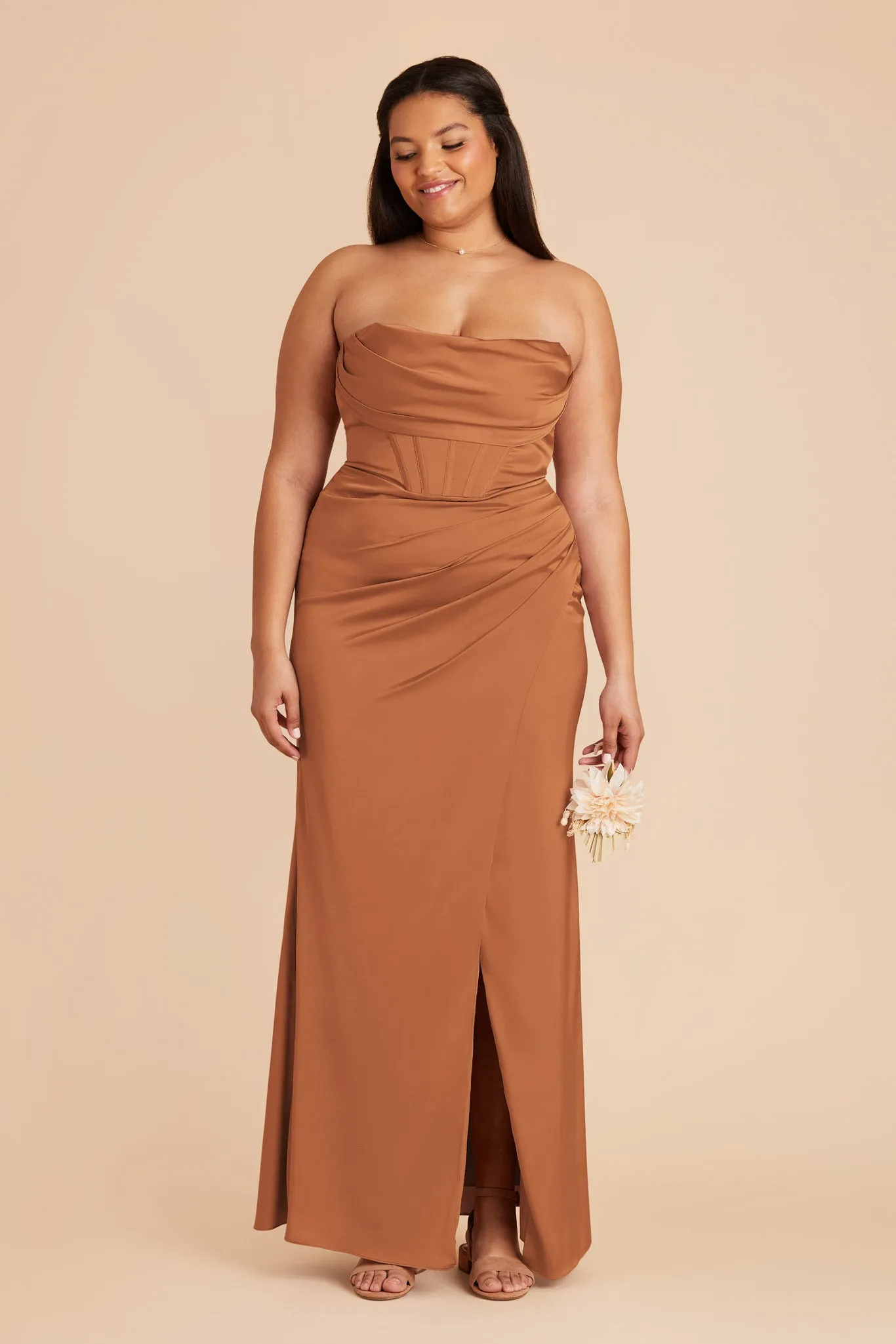 Carrie Matte Satin Dress - Rust sold by Birdy Grey product image thumbnail 2