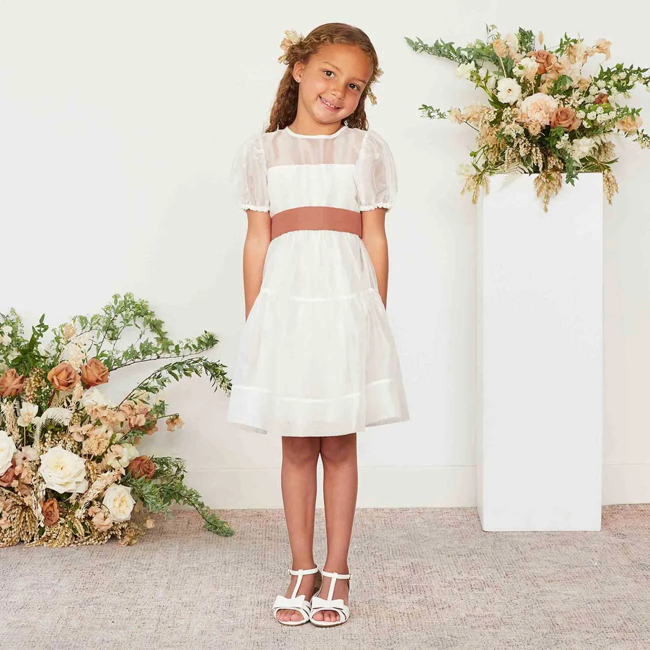 Liz Flower Girl Sash - Desert Rose sold by Birdy Grey product image thumbnail 4