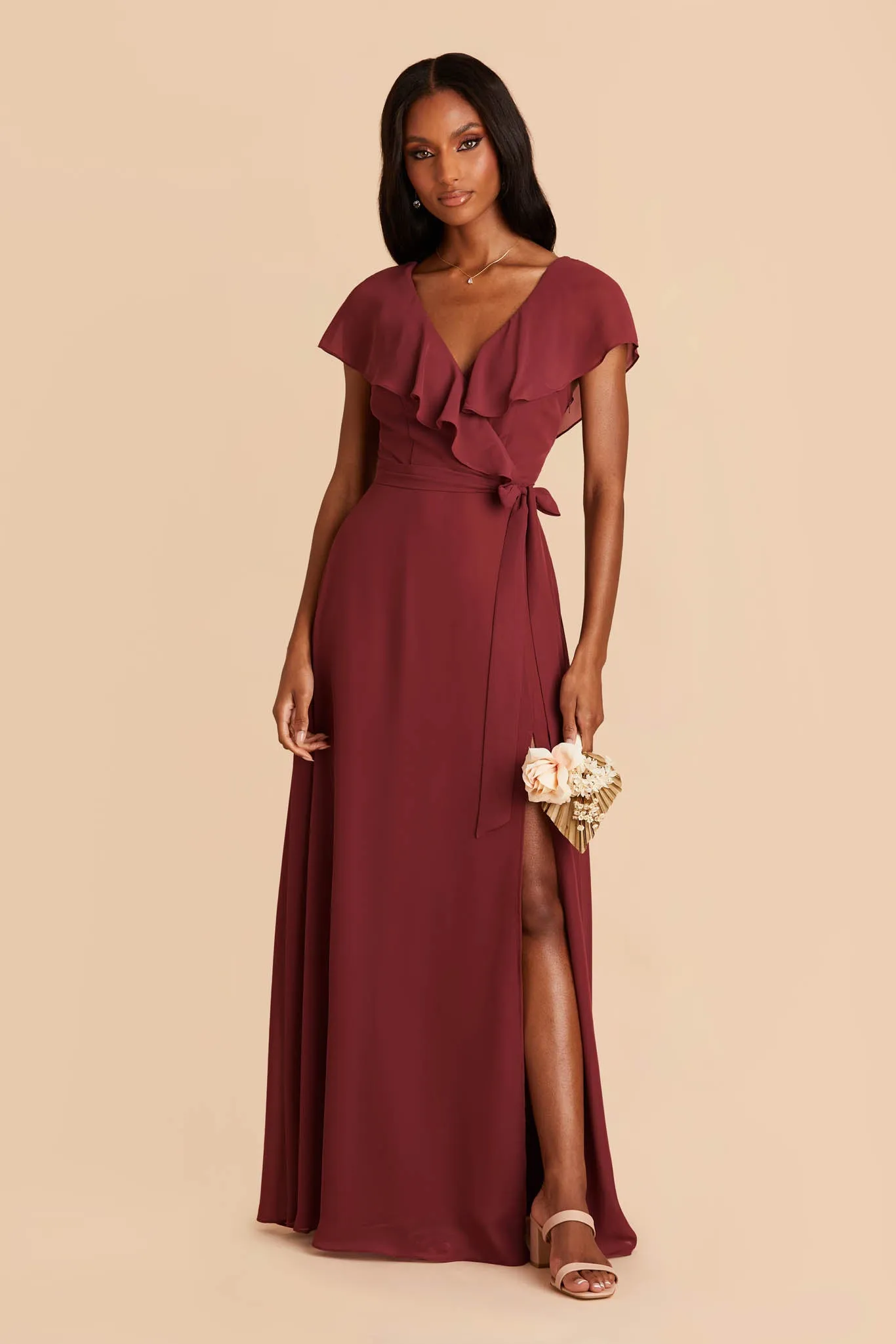 Jackson Chiffon Dress - Rosewood sold by Birdy Grey