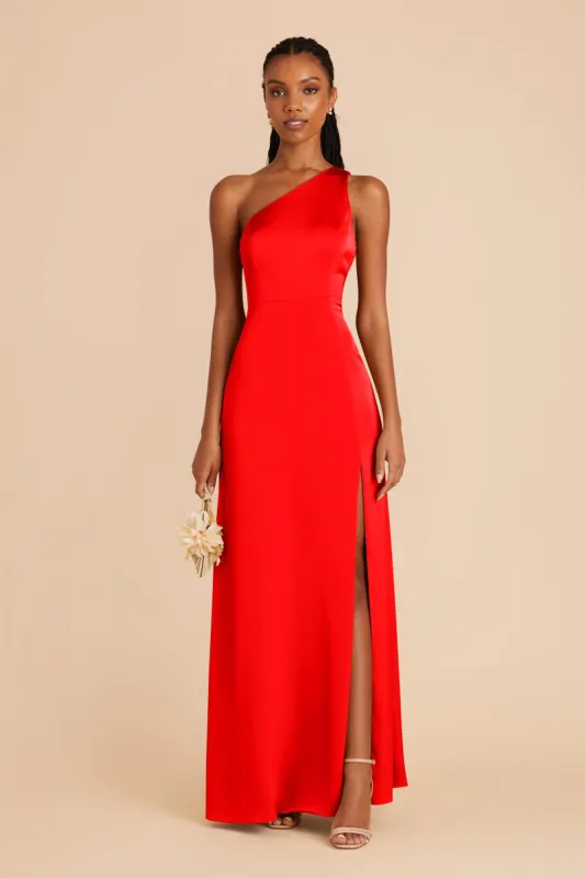 Kira Matte Satin Dress - Lipstick Red sold by Birdy Grey