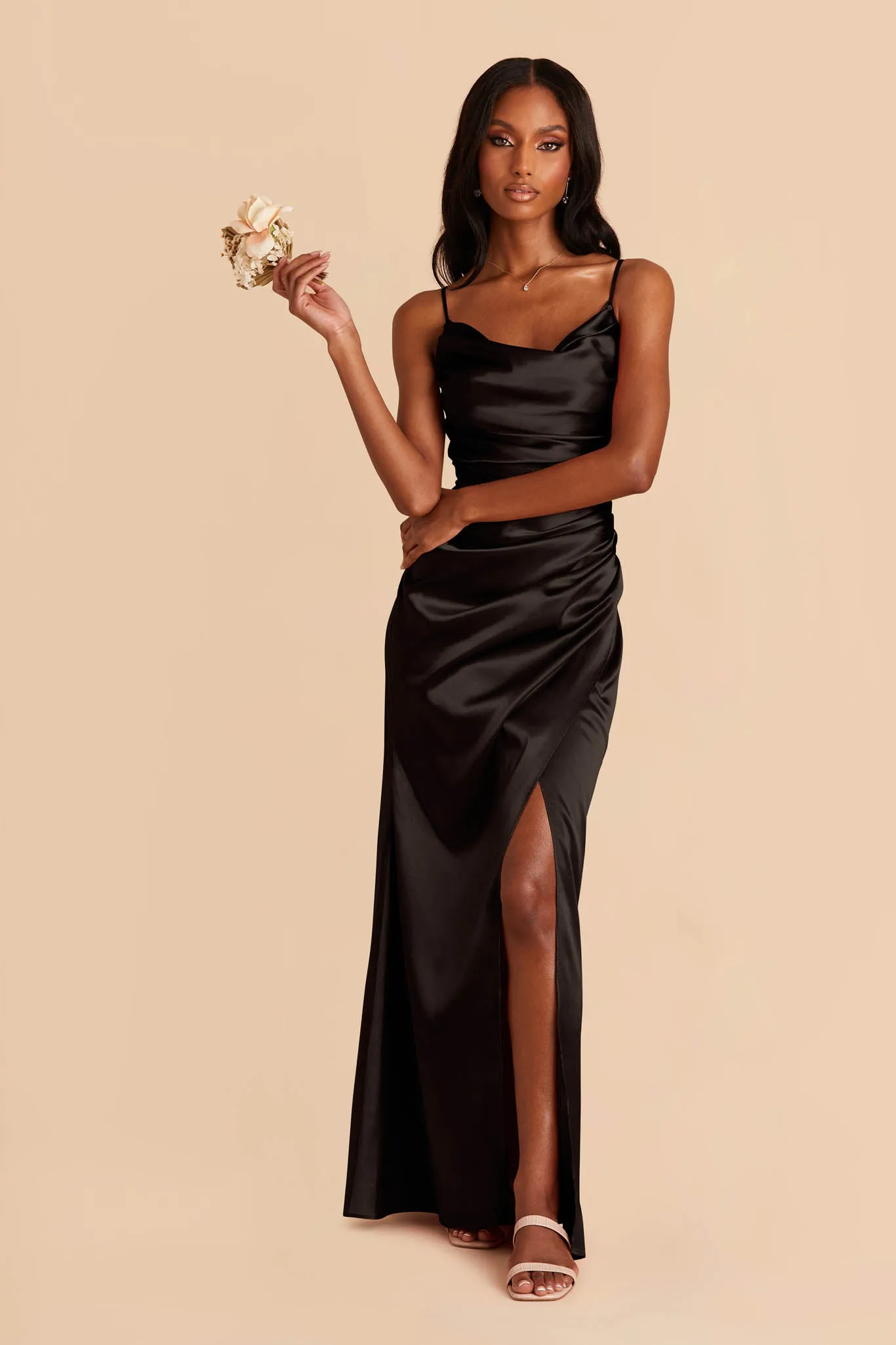 Lydia Shiny Satin Dress - Black sold by Birdy Grey product image thumbnail 4