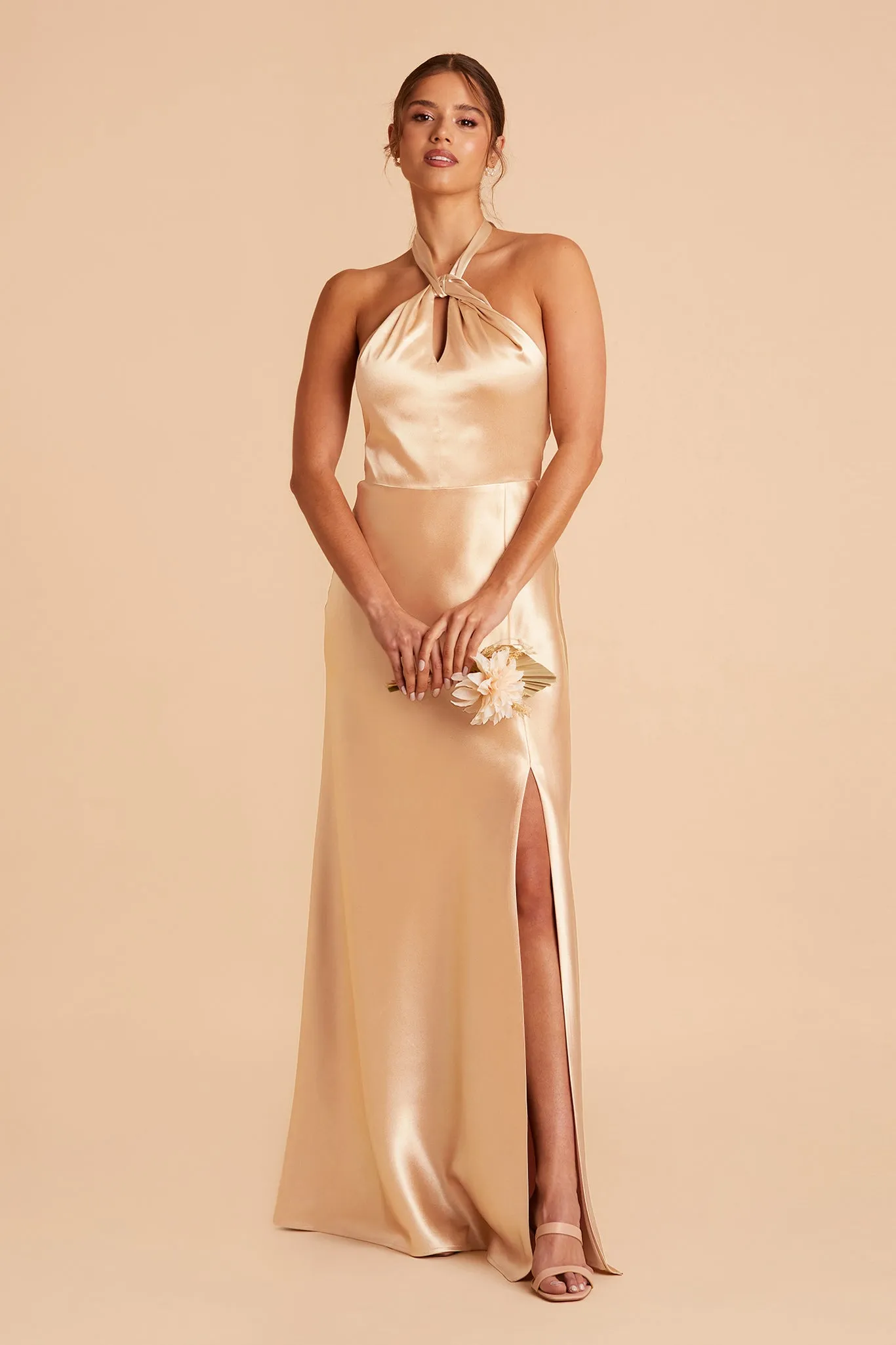 Monica Shiny Satin Dress - Gold sold by Birdy Grey product image thumbnail 5