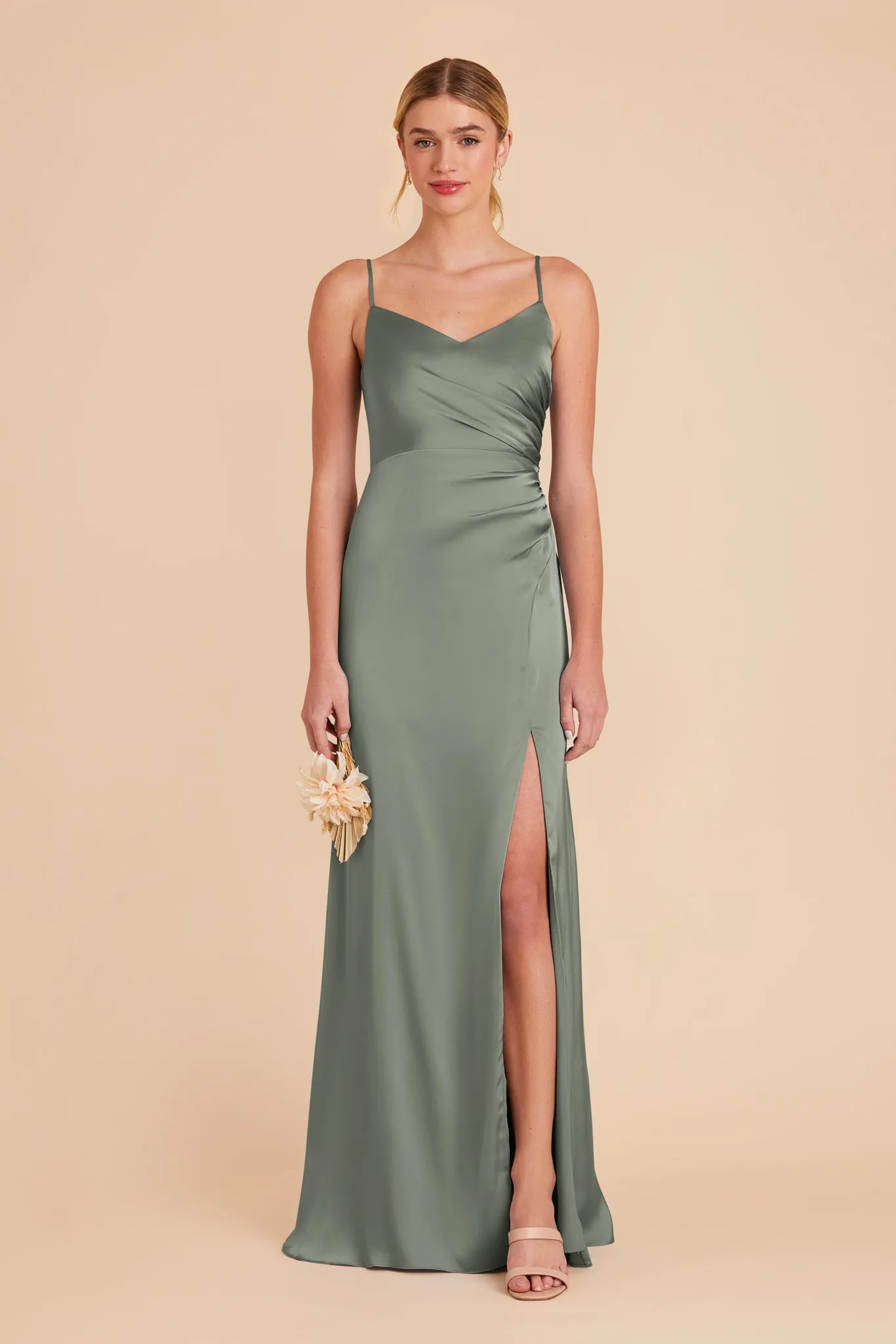Catherine Matte Satin Dress - Sea Glass sold by Birdy Grey product image thumbnail 3