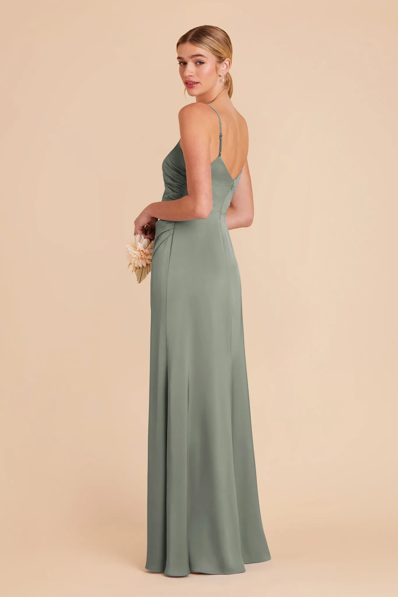 Catherine Matte Satin Dress - Sea Glass sold by Birdy Grey product image thumbnail 5