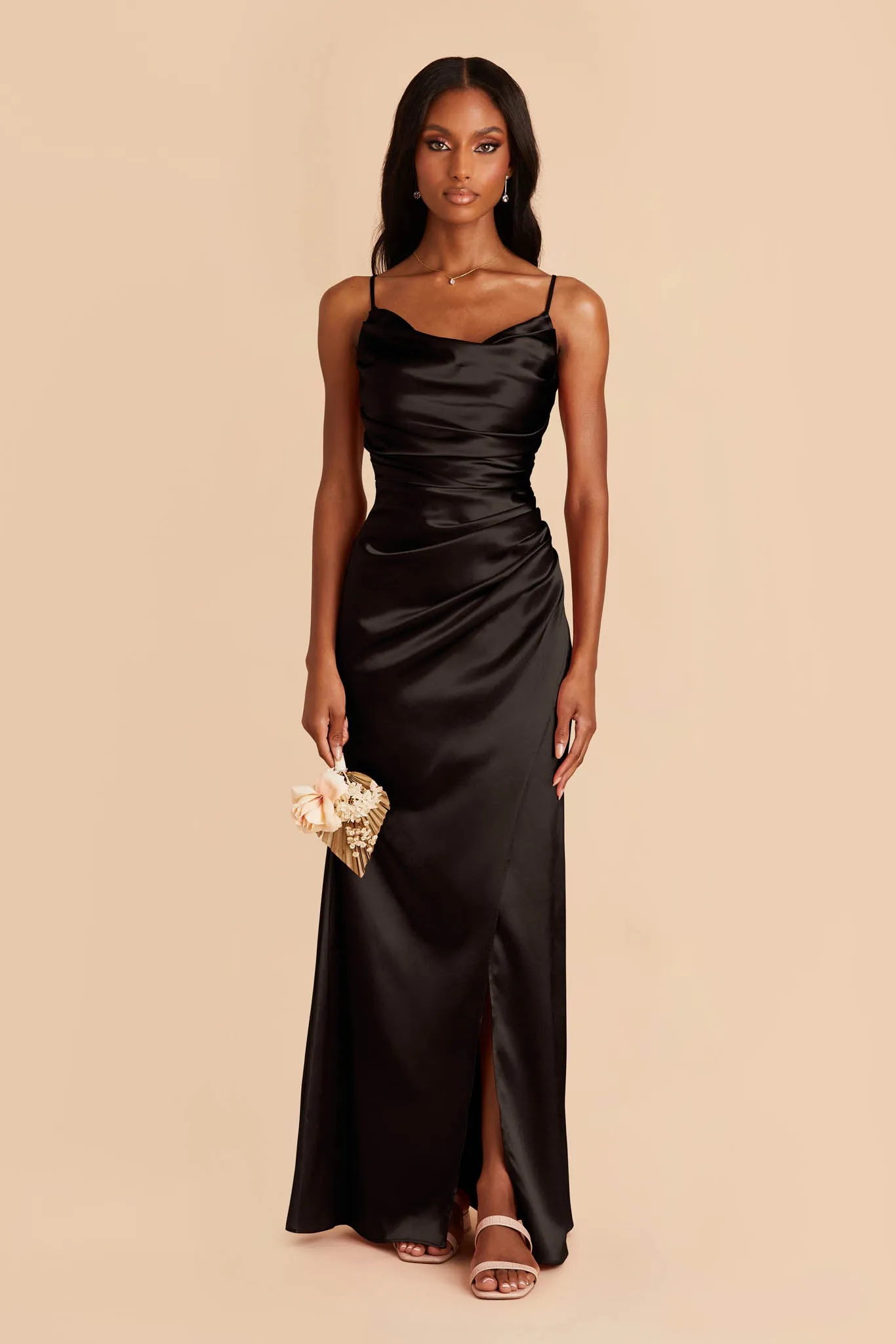 Lydia Shiny Satin Dress - Black sold by Birdy Grey product image thumbnail 3