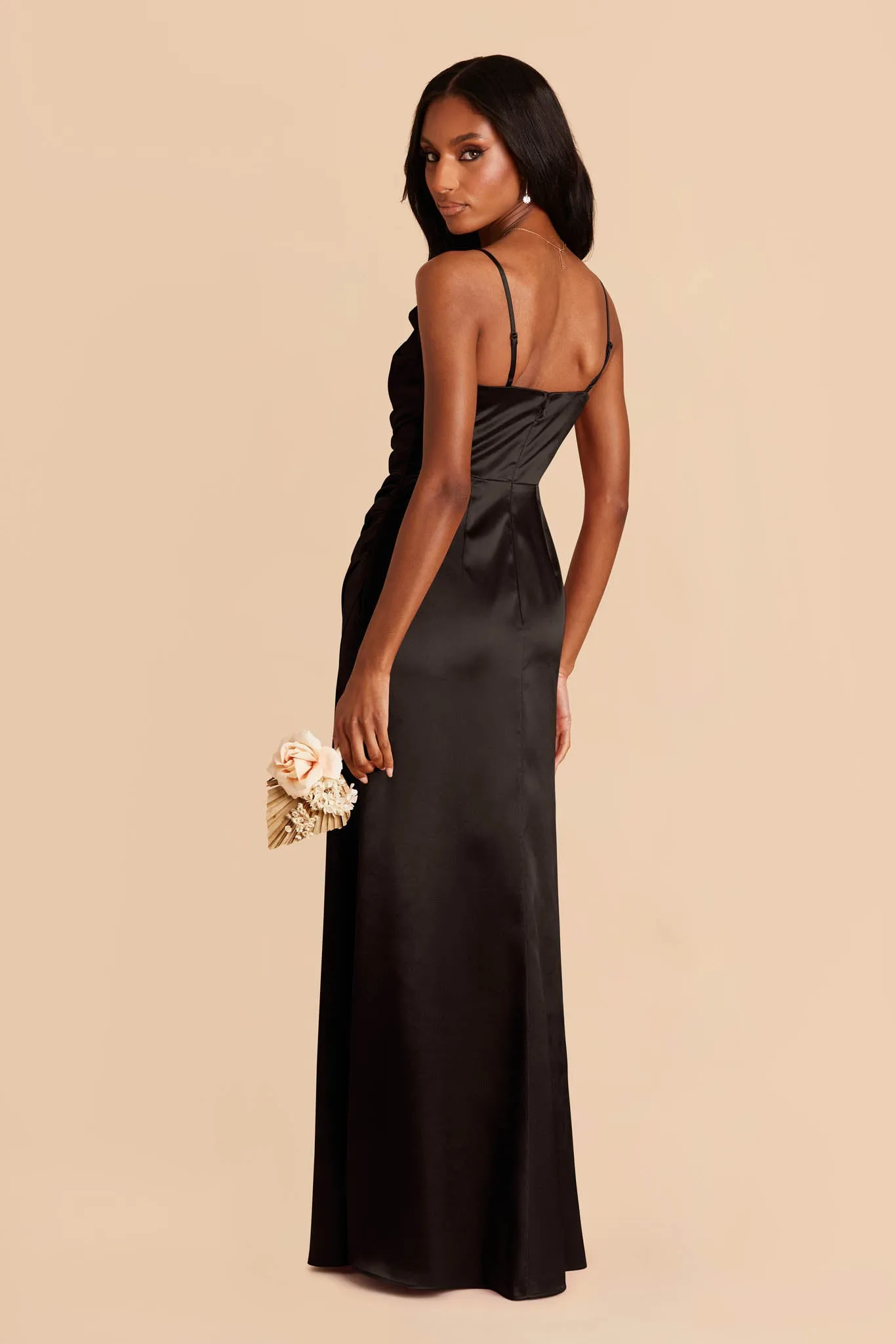 Lydia Shiny Satin Dress - Black sold by Birdy Grey product image thumbnail 5