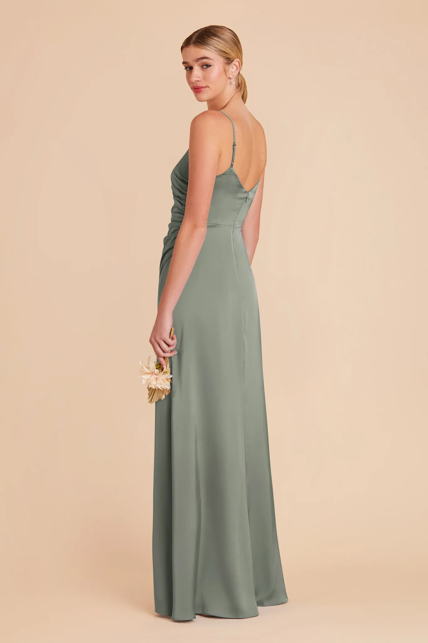 Catherine Matte Satin Dress - Sea Glass sold by Birdy Grey product image thumbnail 4