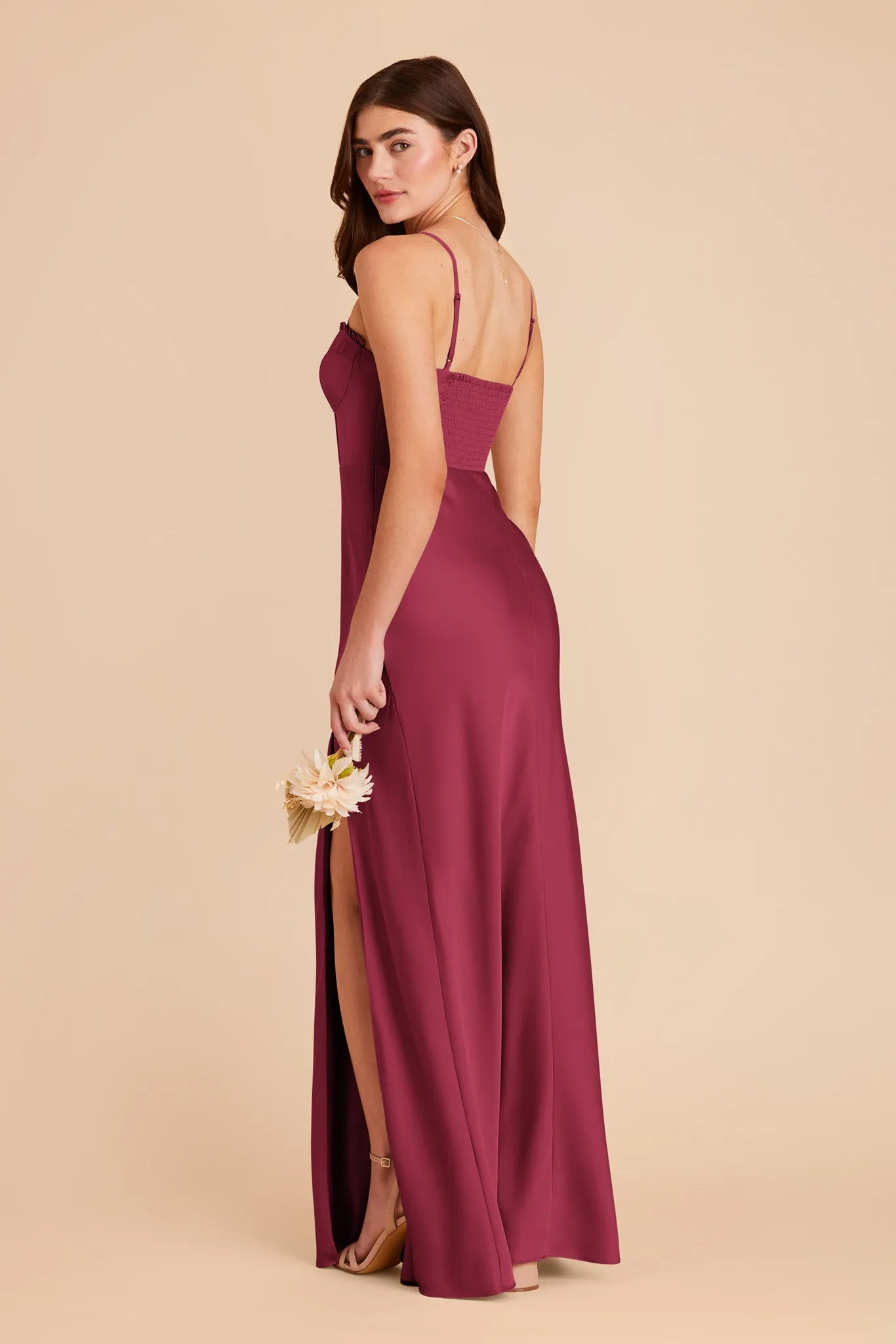 Jessica Matte Satin Dress - Berry sold by Birdy Grey product image thumbnail 4