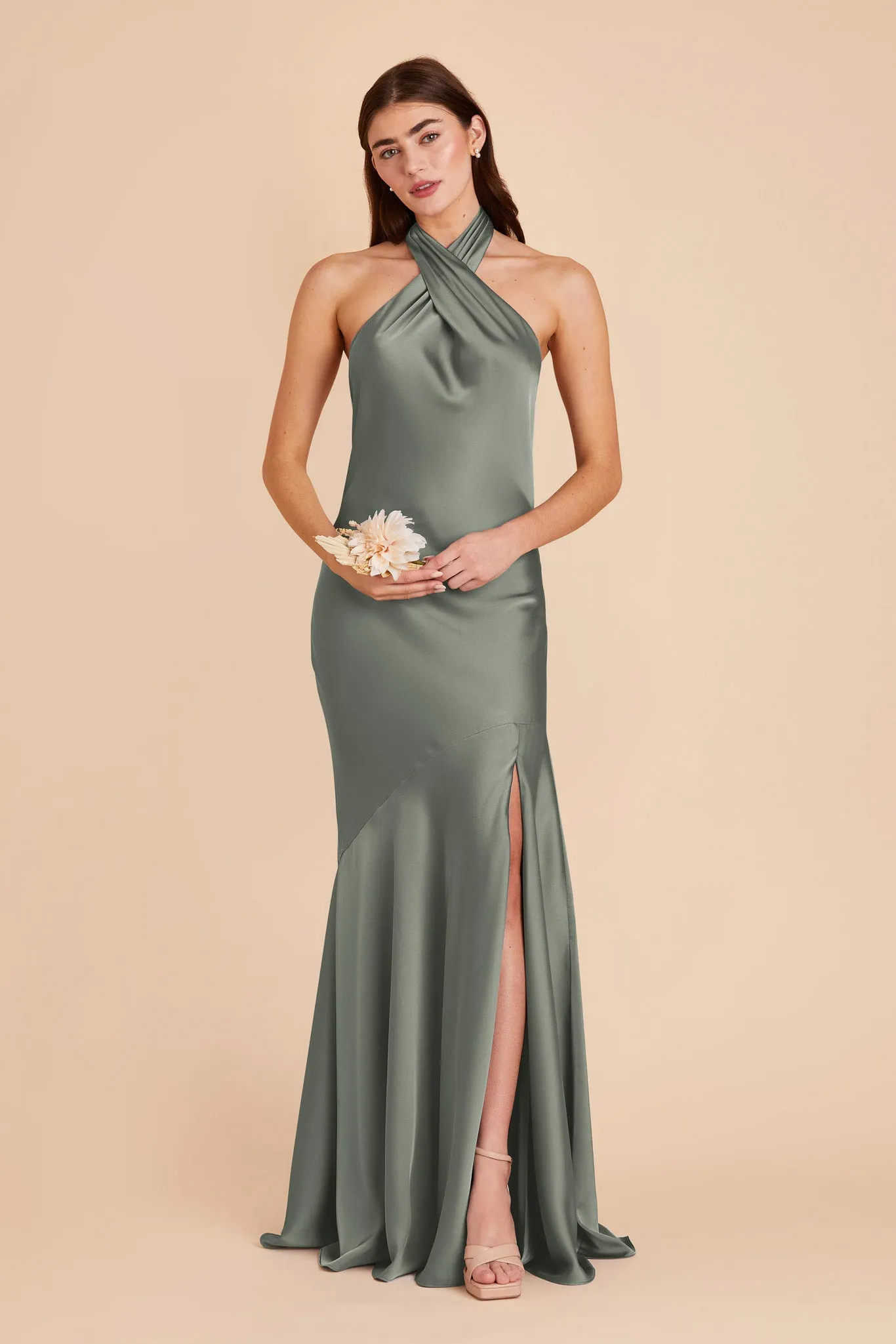 Stephanie Matte Satin Dress - Sea Glass sold by Birdy Grey product image thumbnail 3
