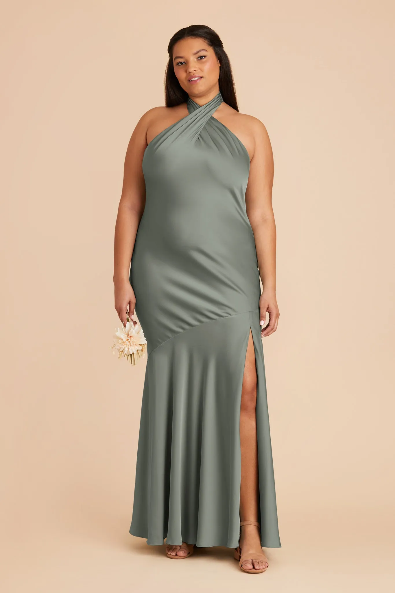 Stephanie Matte Satin Dress - Sea Glass sold by Birdy Grey product image thumbnail 2