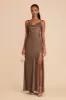 Lisa Long Matte Satin Dress - Mocha sold by Birdy Grey