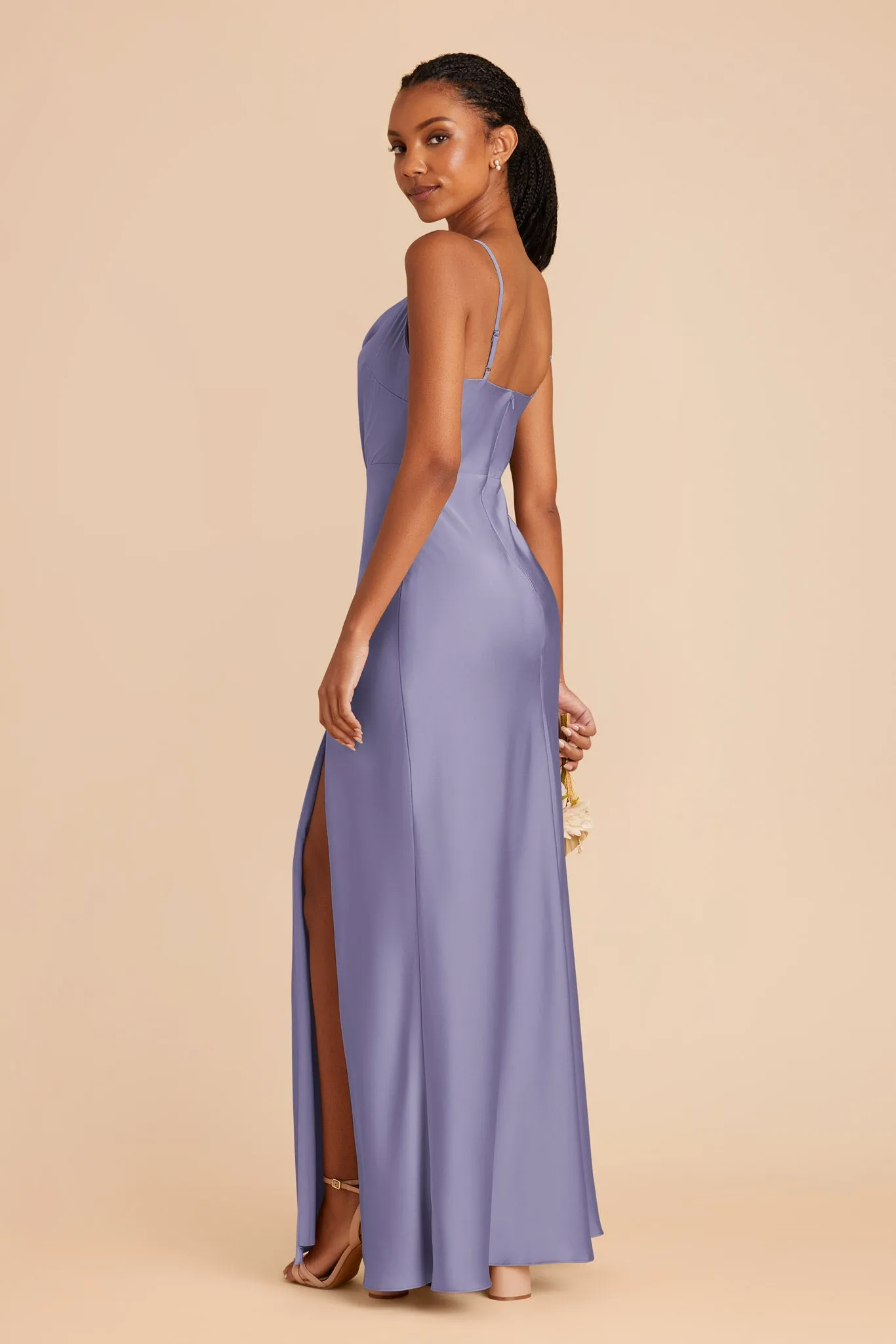 Lisa Long Matte Satin Dress - Wisteria sold by Birdy Grey product image thumbnail 4