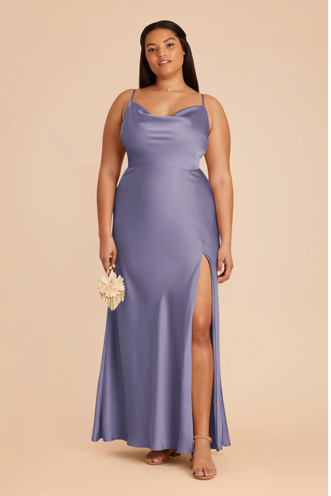 Lisa Long Matte Satin Dress - Wisteria sold by Birdy Grey product image thumbnail 2
