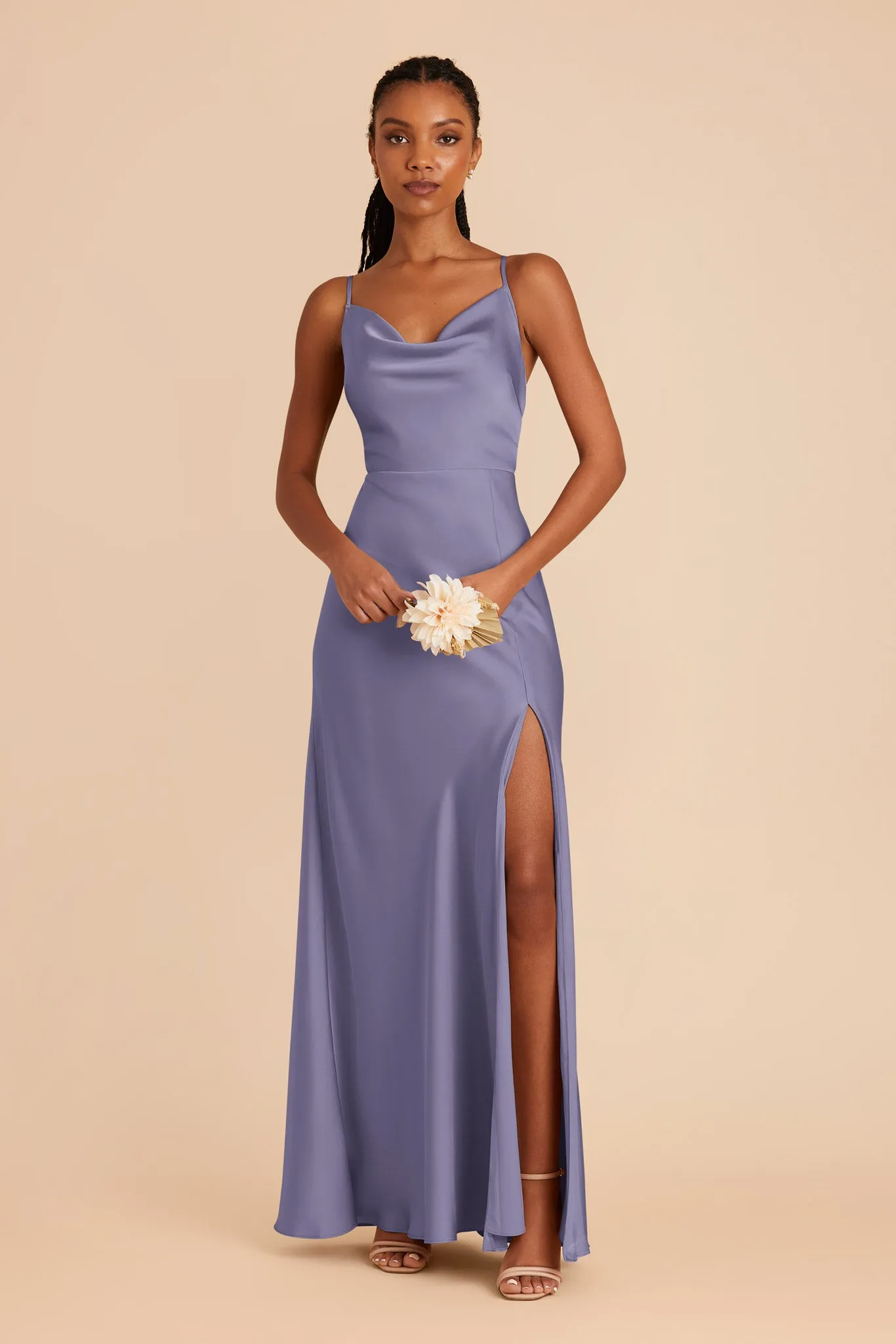Lisa Long Matte Satin Dress - Wisteria sold by Birdy Grey product image thumbnail 3