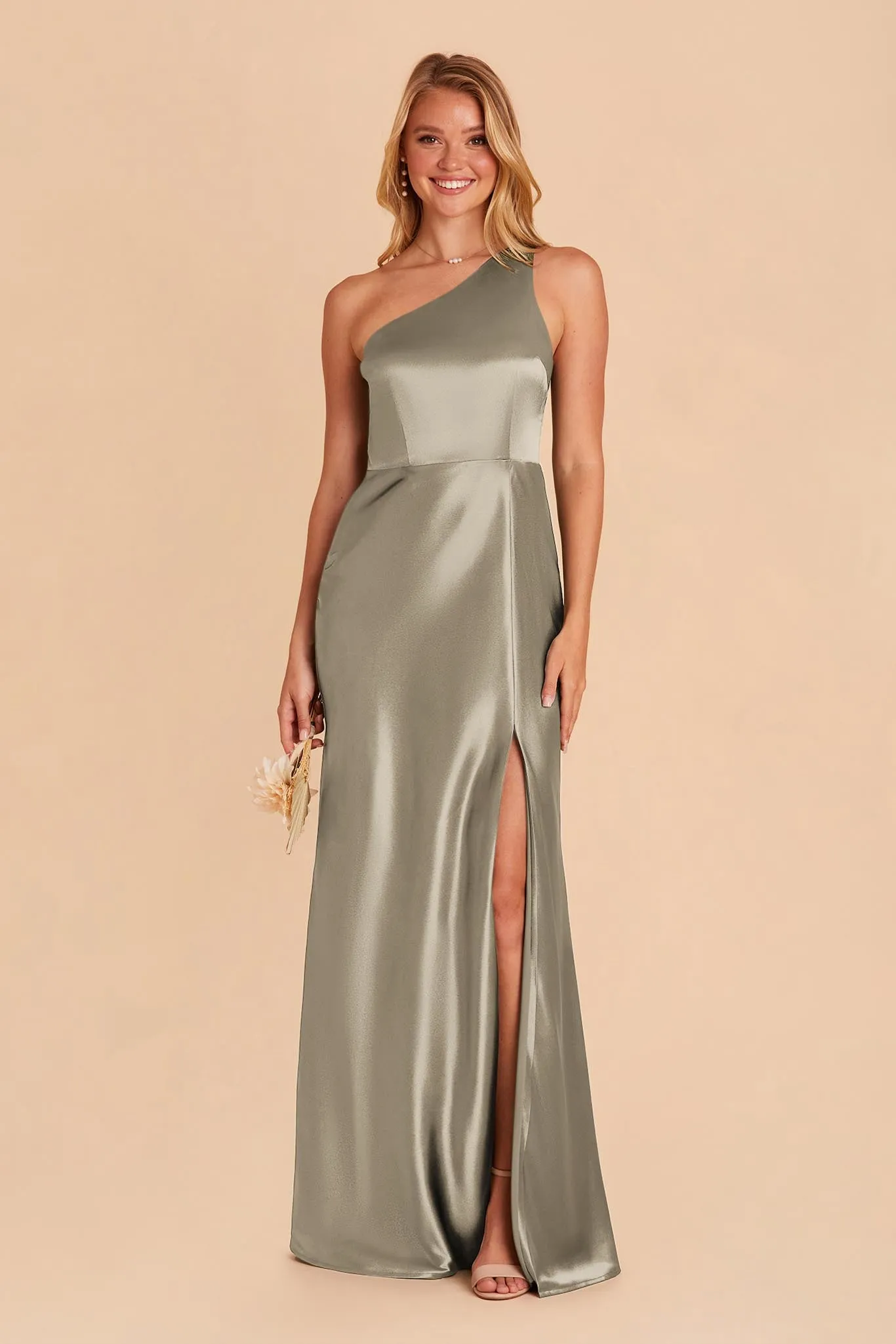 Kira Shiny Satin Dress - Moss Green sold by Birdy Grey product image thumbnail 4