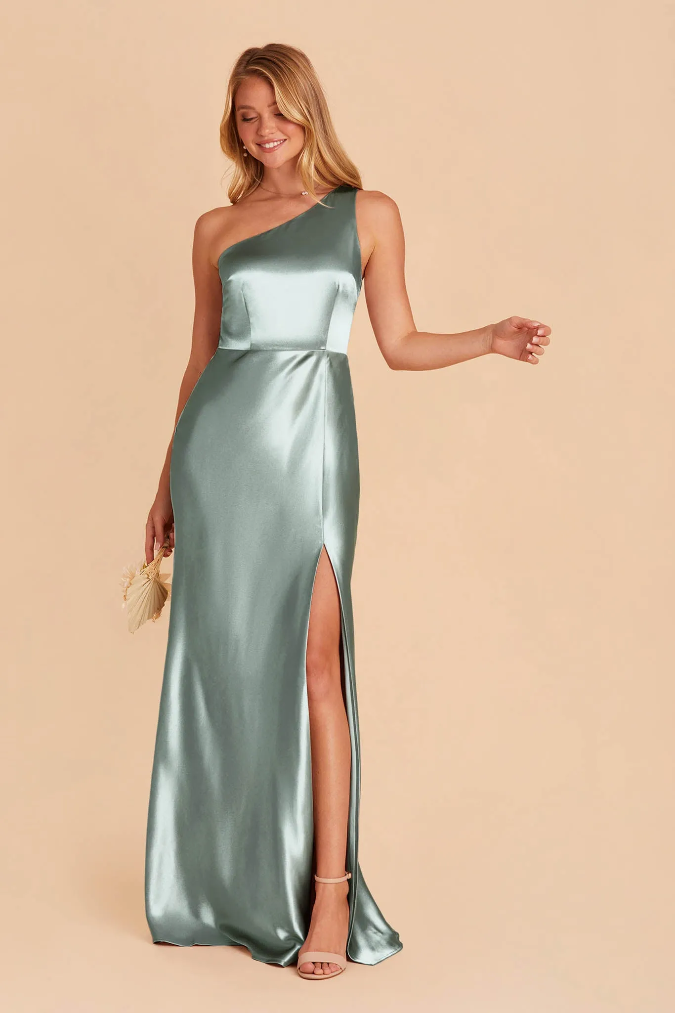 Kira Shiny Satin Dress - Sea Glass sold by Birdy Grey product image thumbnail 4
