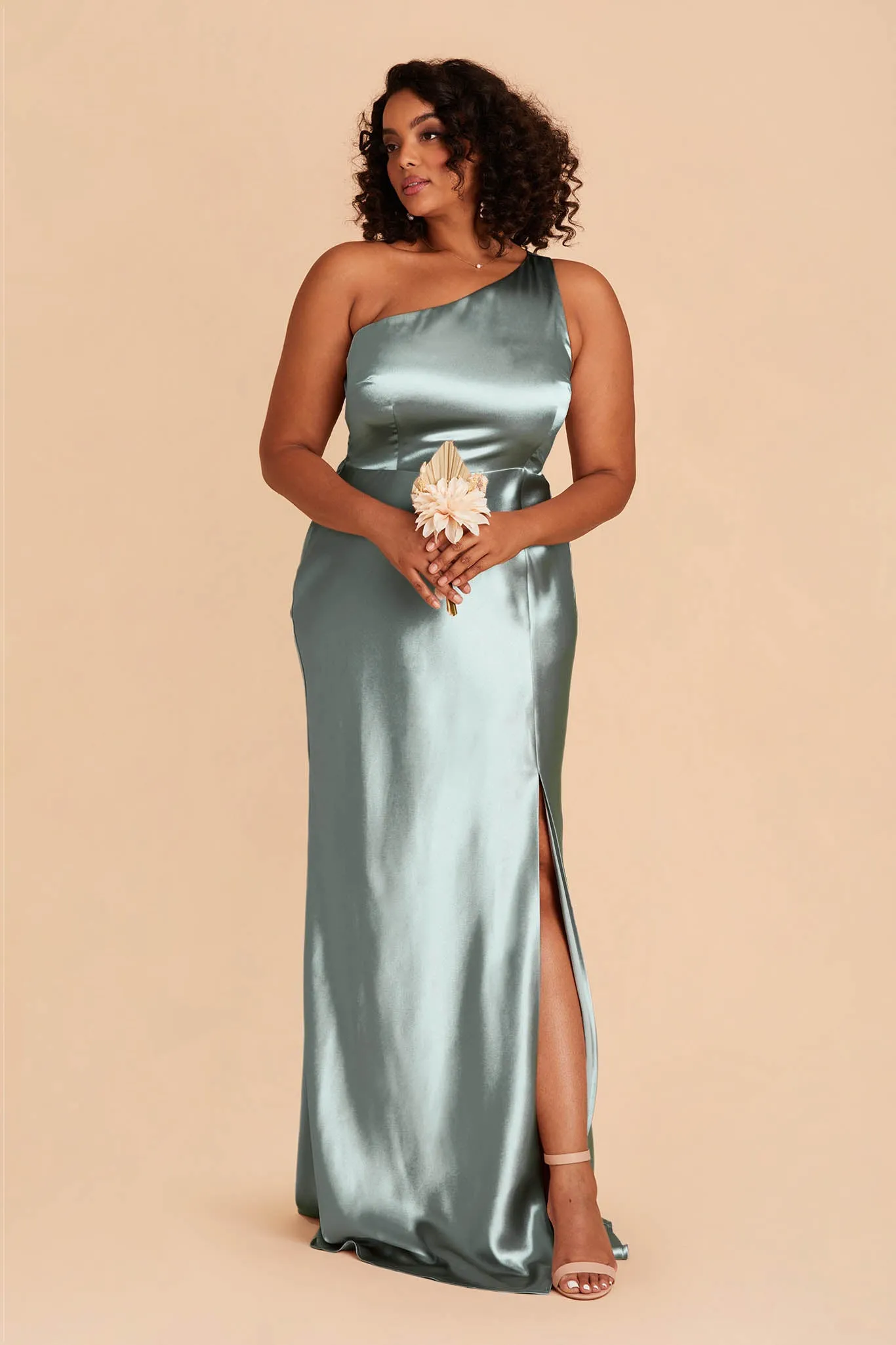 Kira Shiny Satin Dress - Sea Glass sold by Birdy Grey product image thumbnail 2