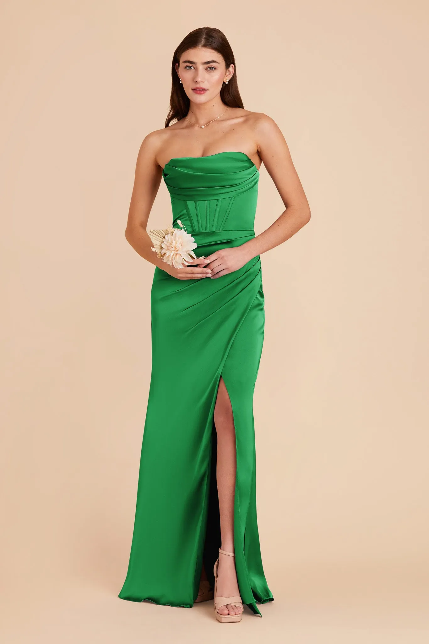 Carrie Matte Satin Dress - Kelly Green sold by Birdy Grey product image thumbnail 3