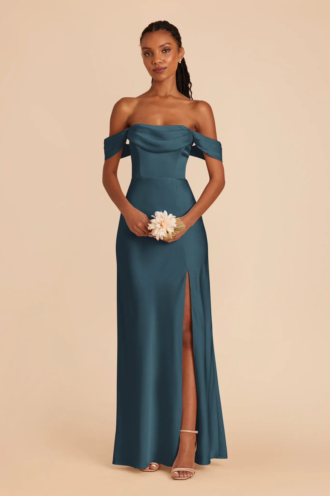 Mia Matte Satin Convertible Dress - Dark Teal sold by Birdy Grey product image thumbnail 3