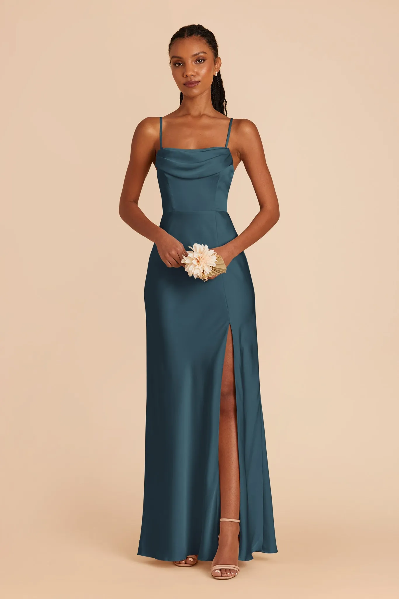 Mia Matte Satin Convertible Dress - Dark Teal sold by Birdy Grey product image thumbnail 5