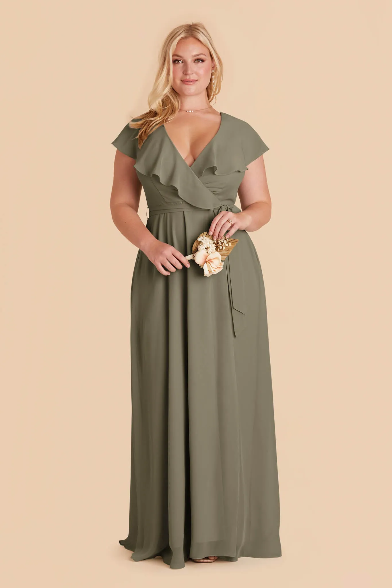Jackson Chiffon Dress - Moss Green sold by Birdy Grey product image thumbnail 2