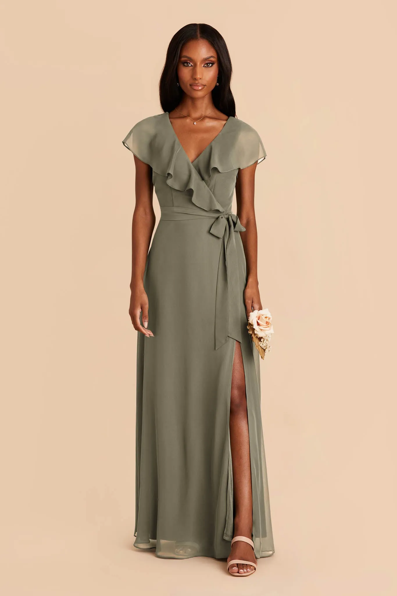 Jackson Chiffon Dress - Moss Green sold by Birdy Grey product image thumbnail 4